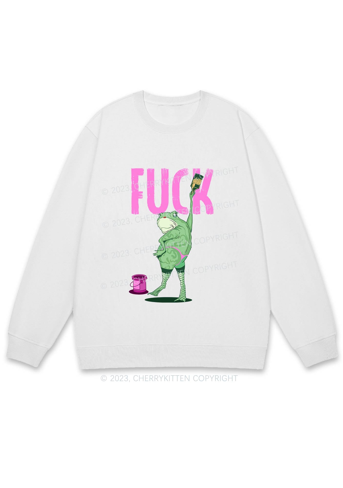 Frog Painting Fxck Y2K Sweatshirt Cherrykitten