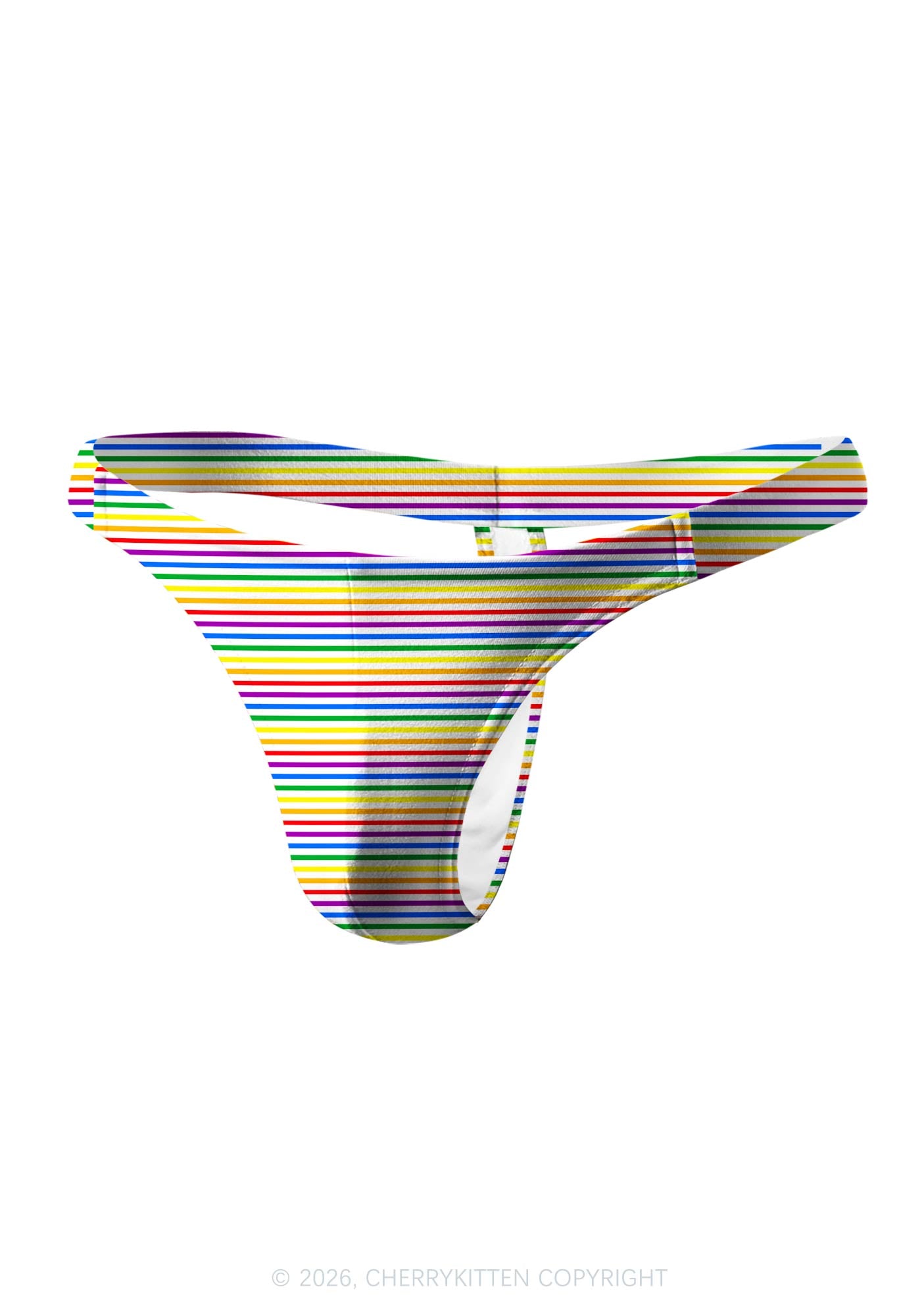 Rainbow Stripes Pride Y2K Print Men Thong Cherrykitten