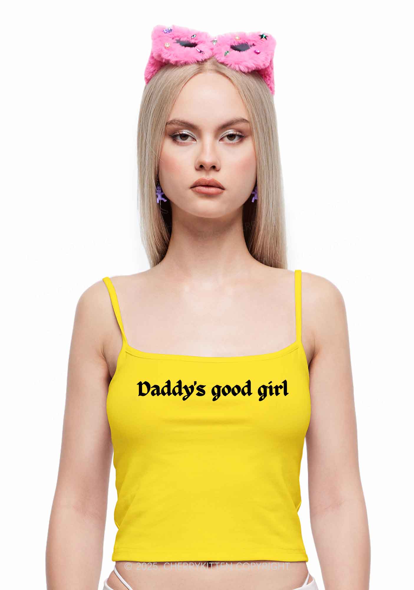 Daddys Good Girl Y2K Spaghetti Strap Cami Cherrykitten