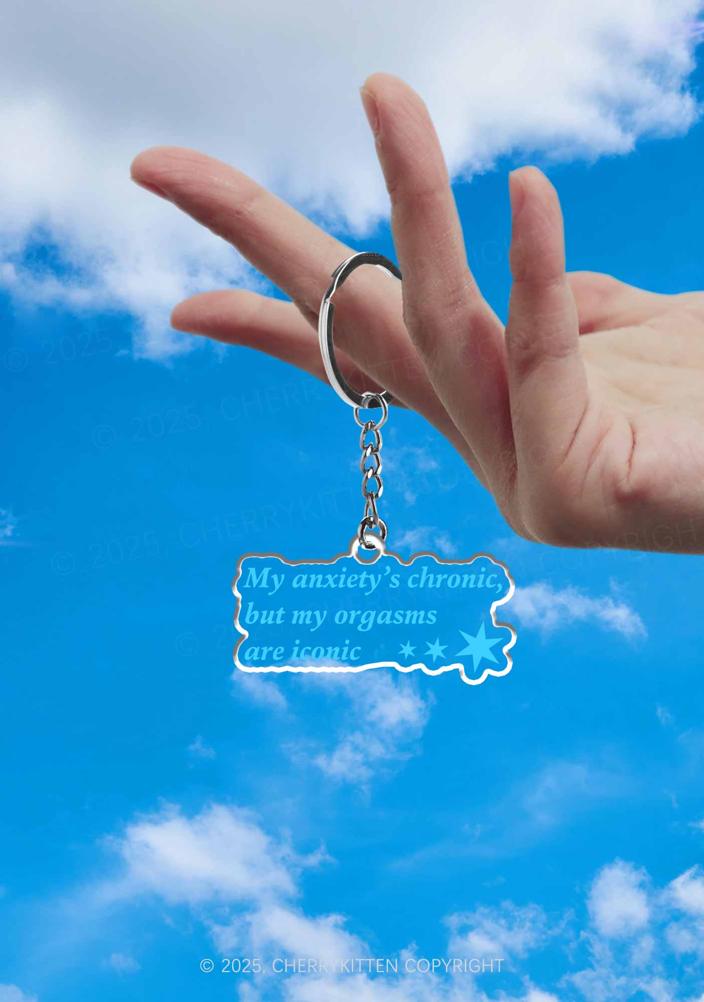 Anxiety Chronic 1Pc Y2K Keychain Cherrykitten