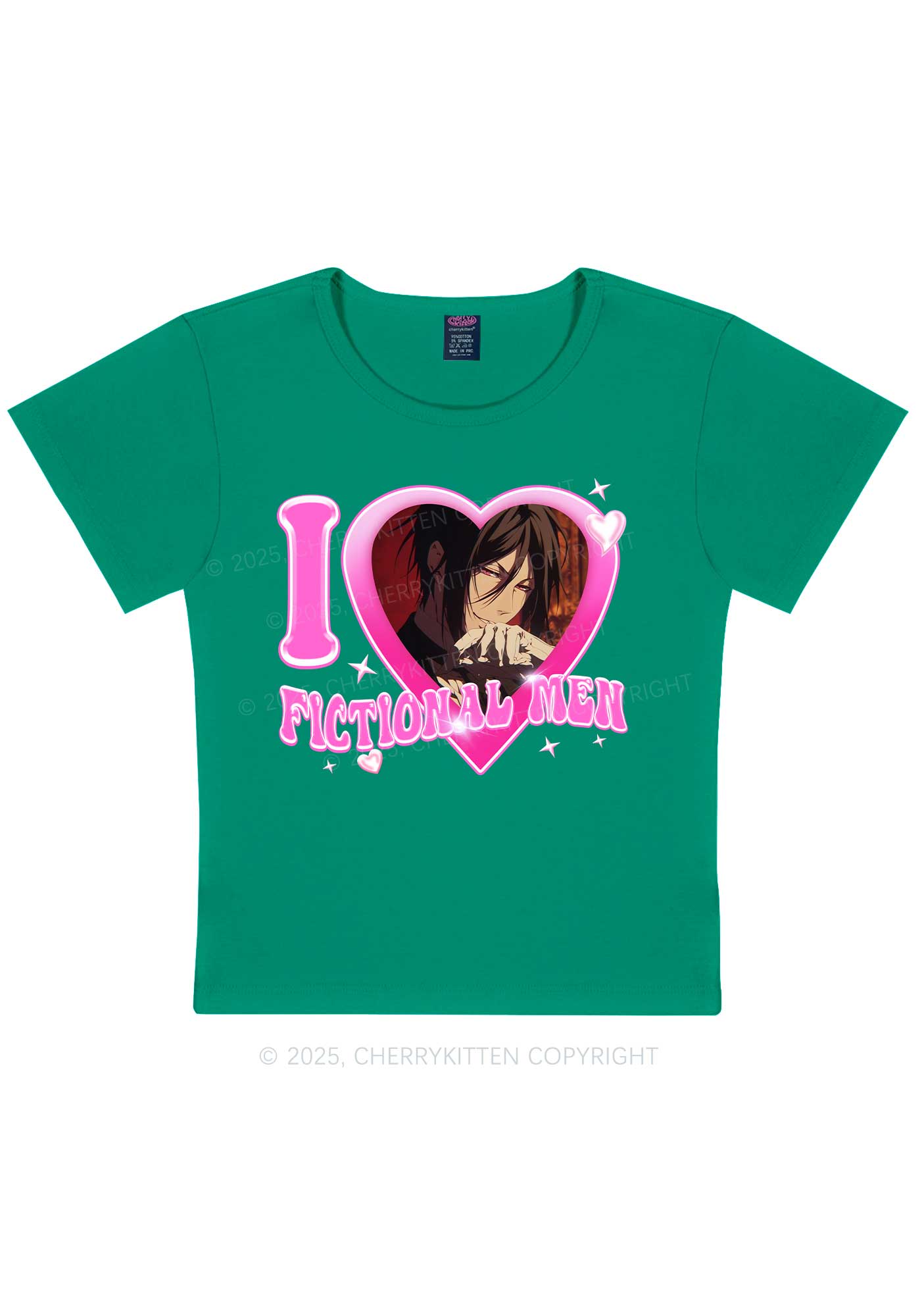 Custom I Love Fictional Men Y2K Baby Tee Cherrykitten