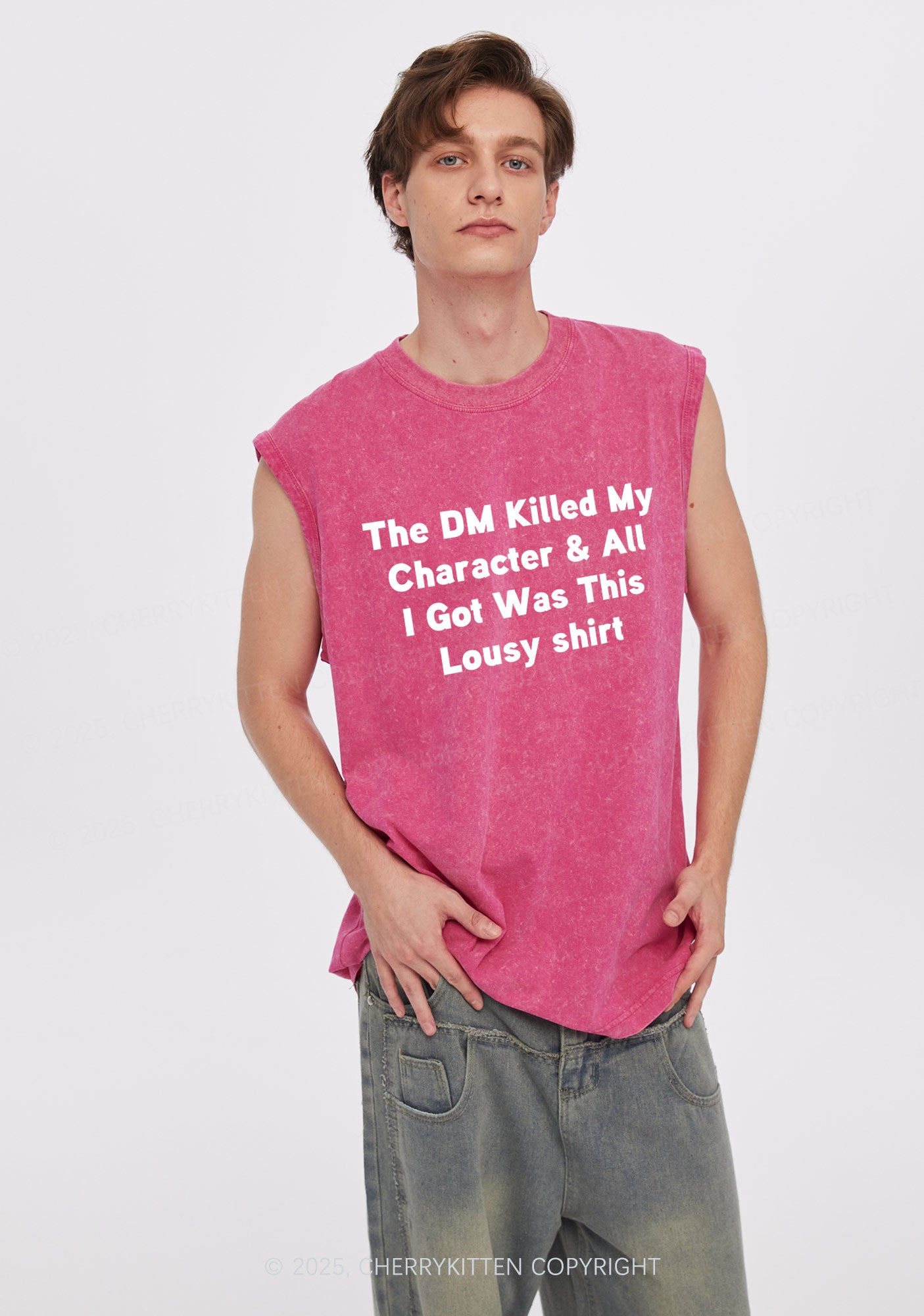 Killed Character I Got Lousy Y2K Washed Muscle Tank Cherrykitten
