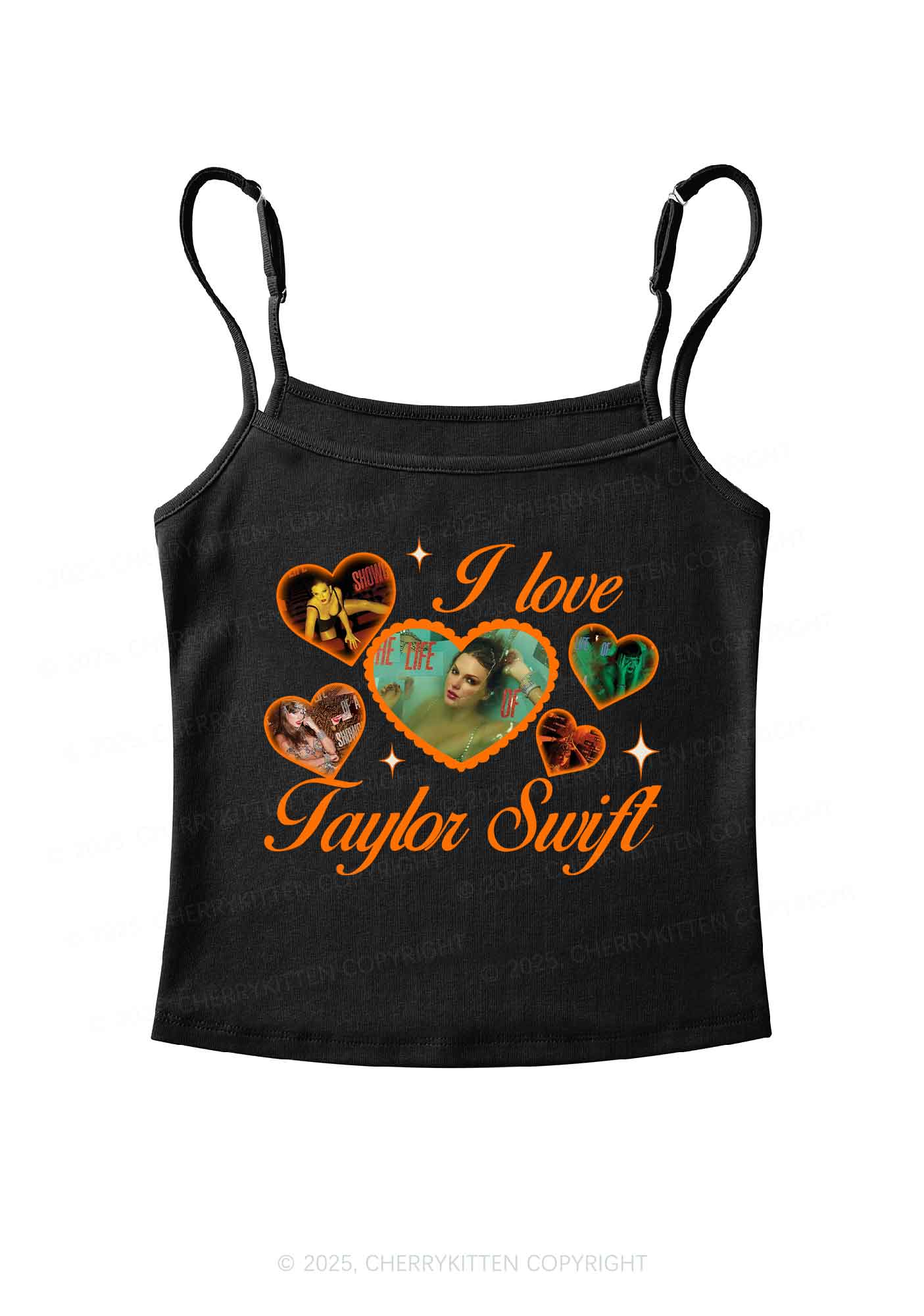 Love Heart TS Y2K Spaghetti Strap Cami Cherrykitten