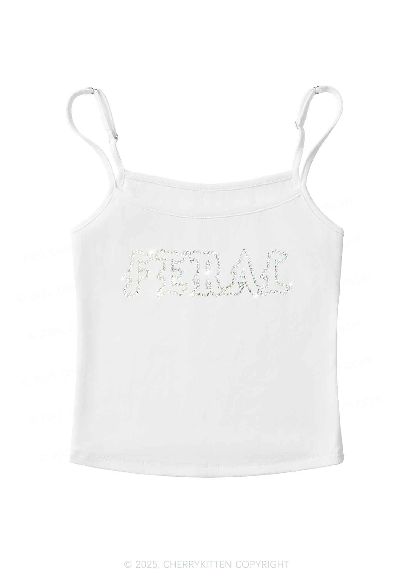 Rhinestone Feral Y2K Spaghetti Strap Cami Cherrykitten