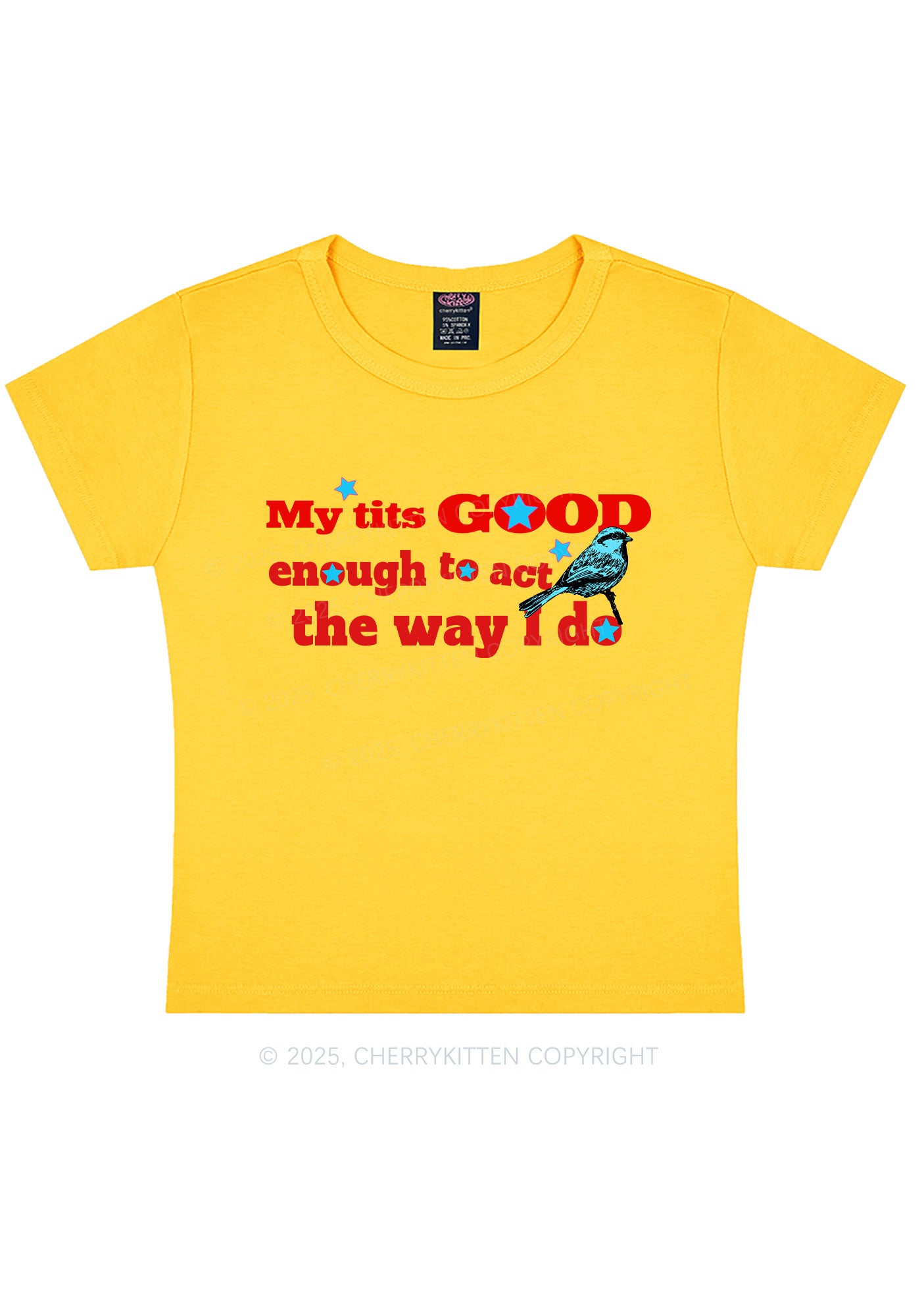 Good To Act Way Y2K Baby Tee Cherrykitten