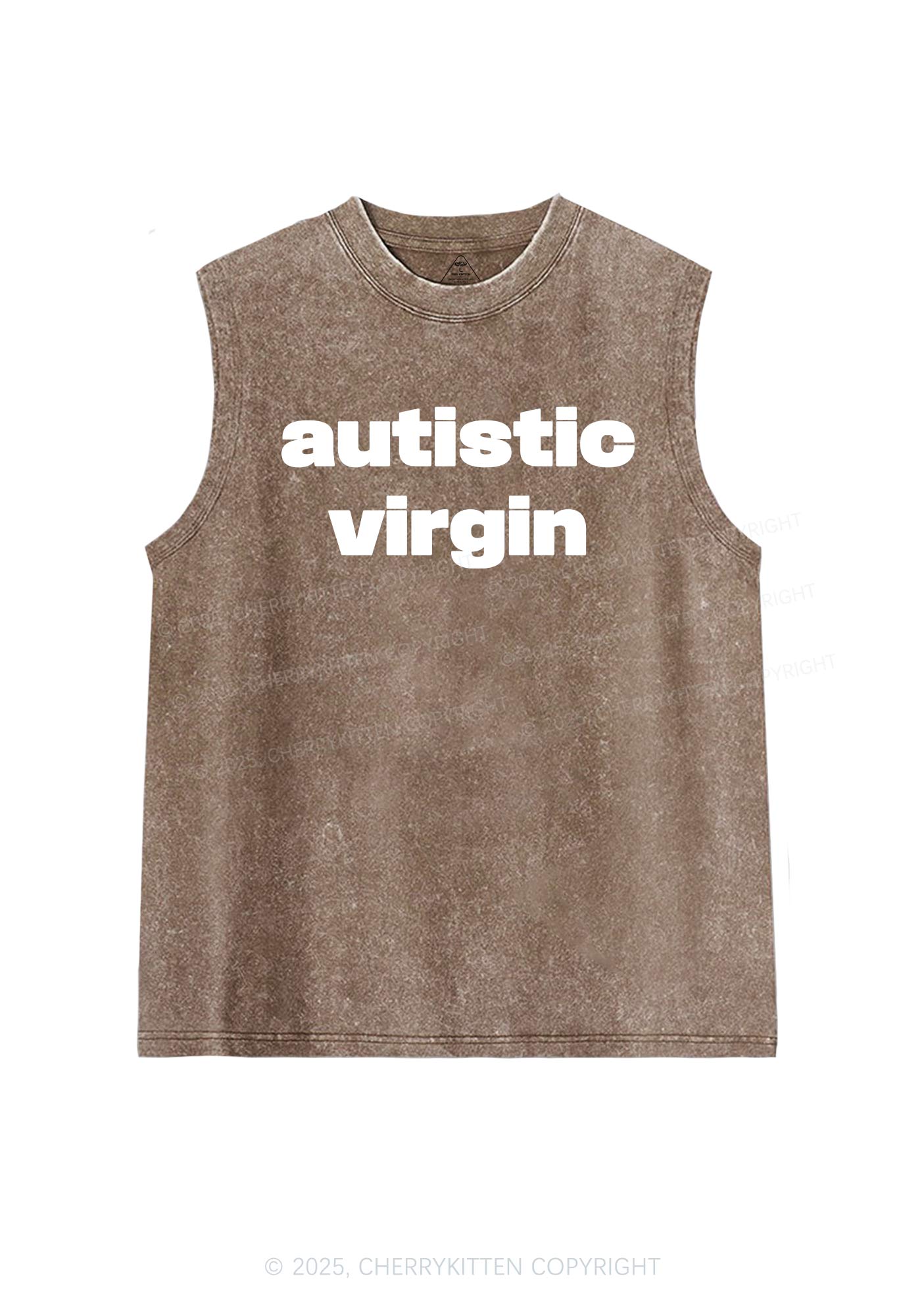 Autistic Virgin Y2K Washed Muscle Tank Cherrykitten