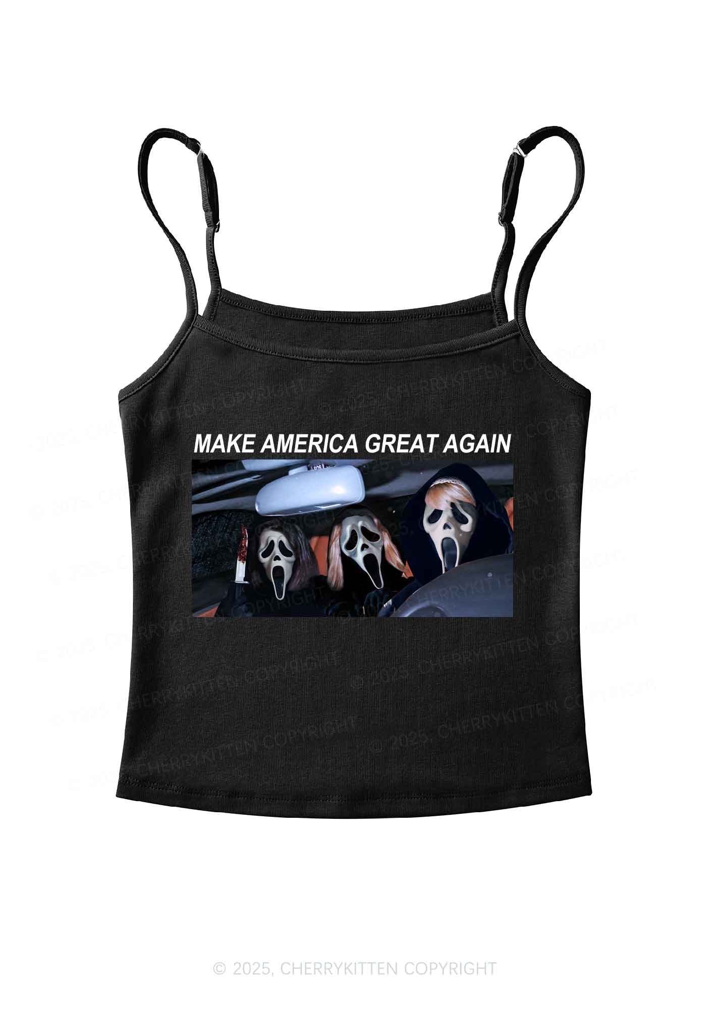 Halloween Ghost Make America Great Again Y2K Spaghetti Strap Cami Cherrykitten