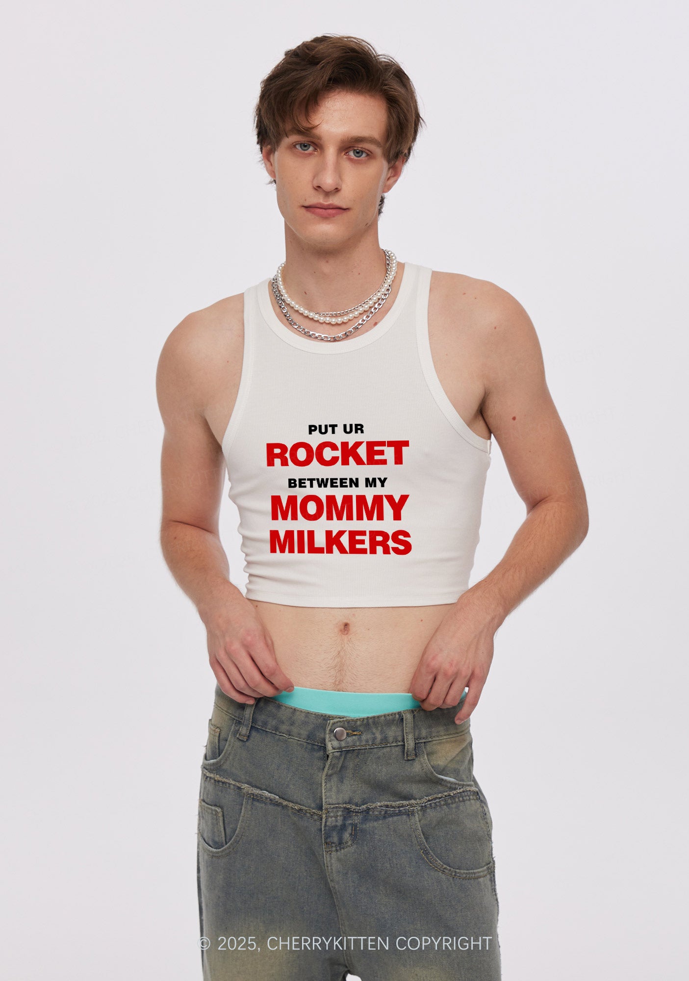 Rocket Mommy Milkers Y2K Crop Tank Top Cherrykitten
