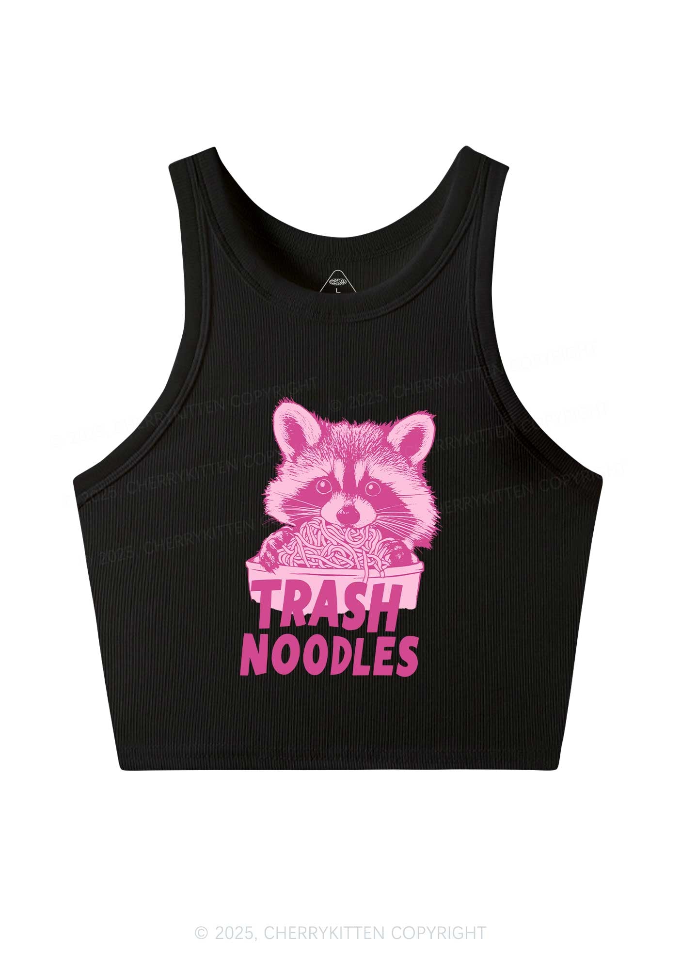 Raccoon Trash Noodles Y2K Crop Tank Top Cherrykitten