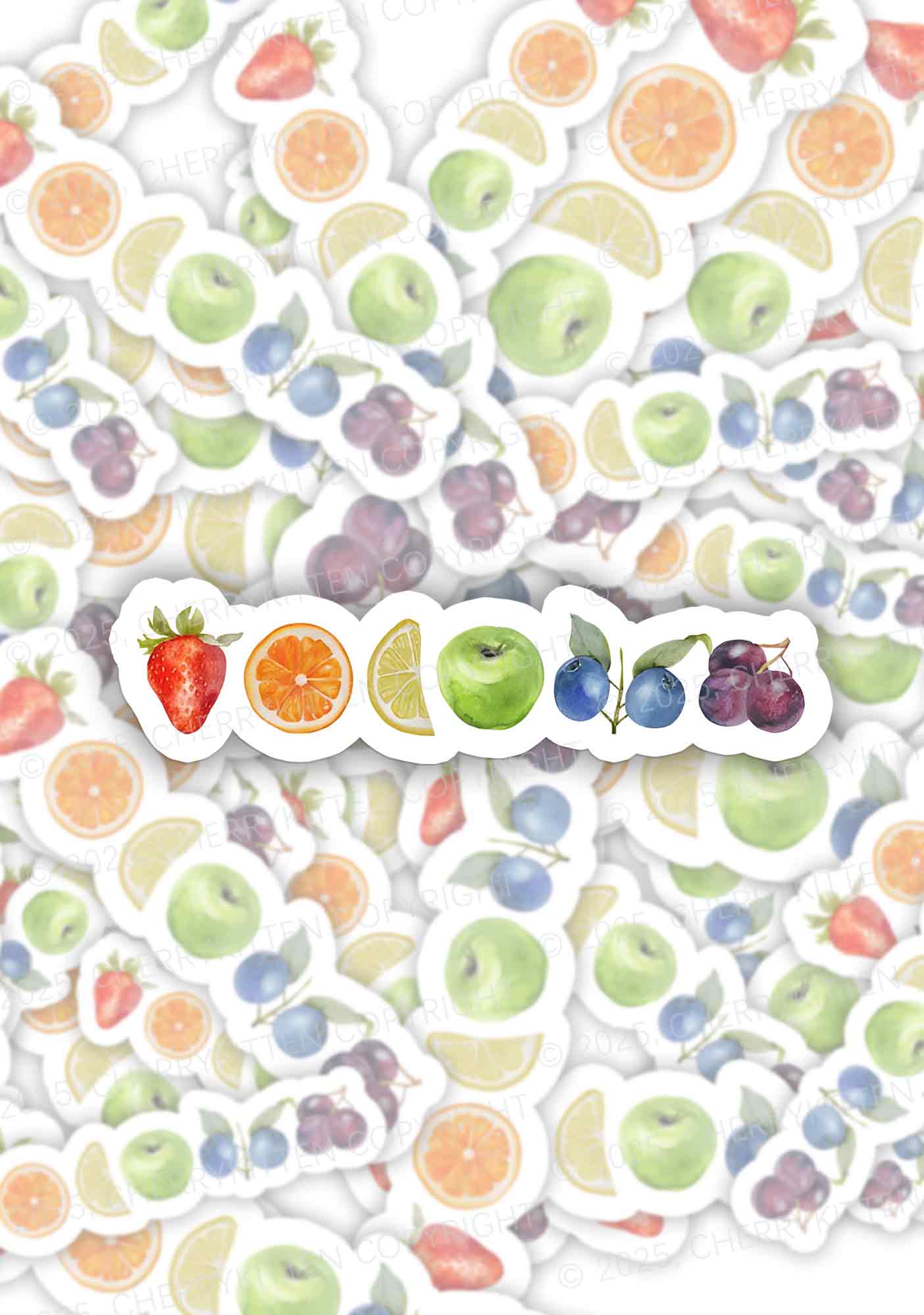 Six Fruity Pride 1Pc Y2K Sticker Cherrykitten