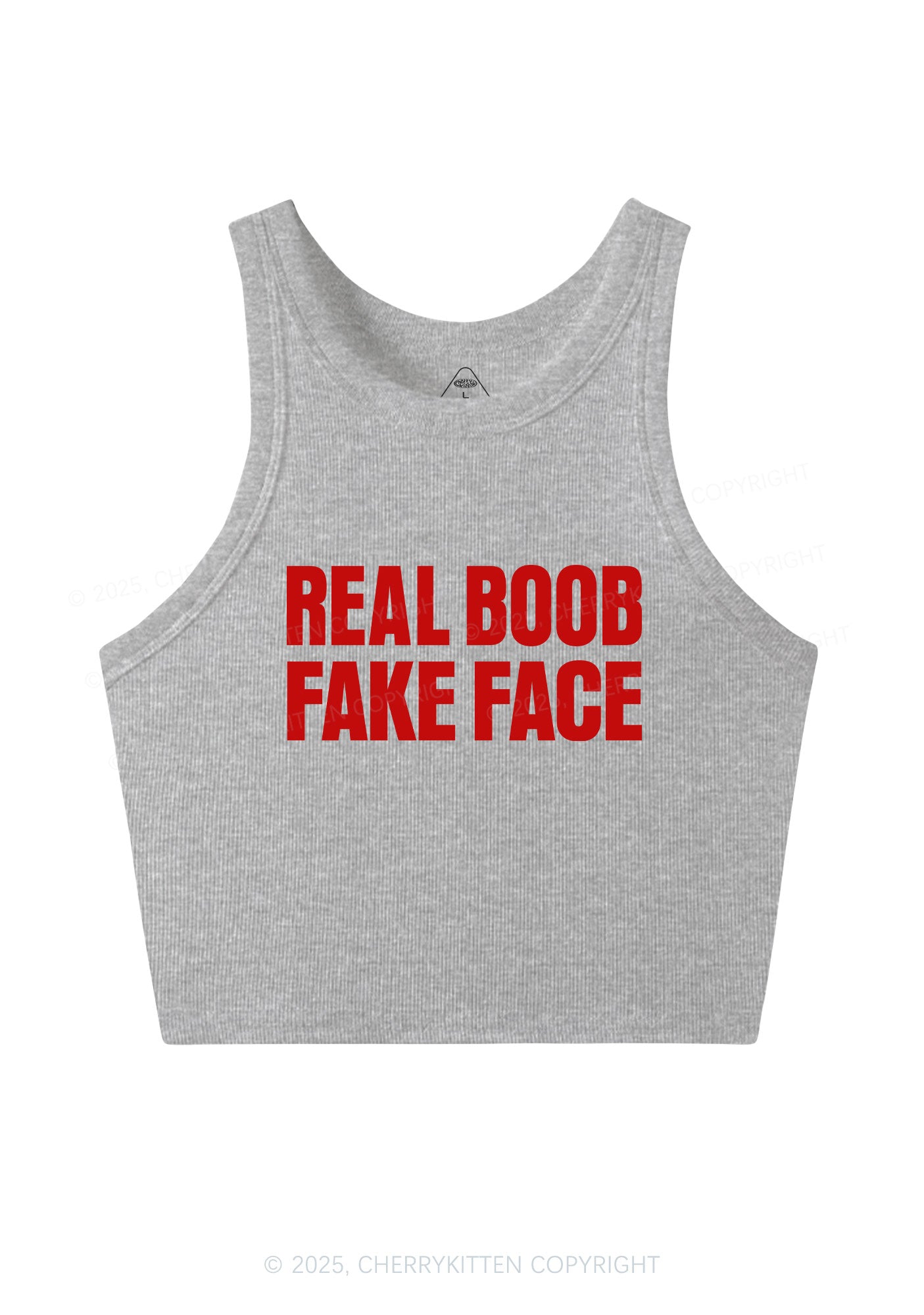 Fake Face Real Bxxb Y2K Crop Tank Top Cherrykitten