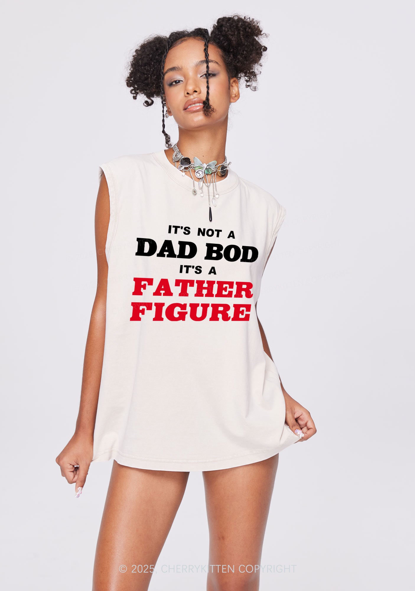 Dad Bod Father Figure Y2K Washed Muscle Tank Cherrykitten