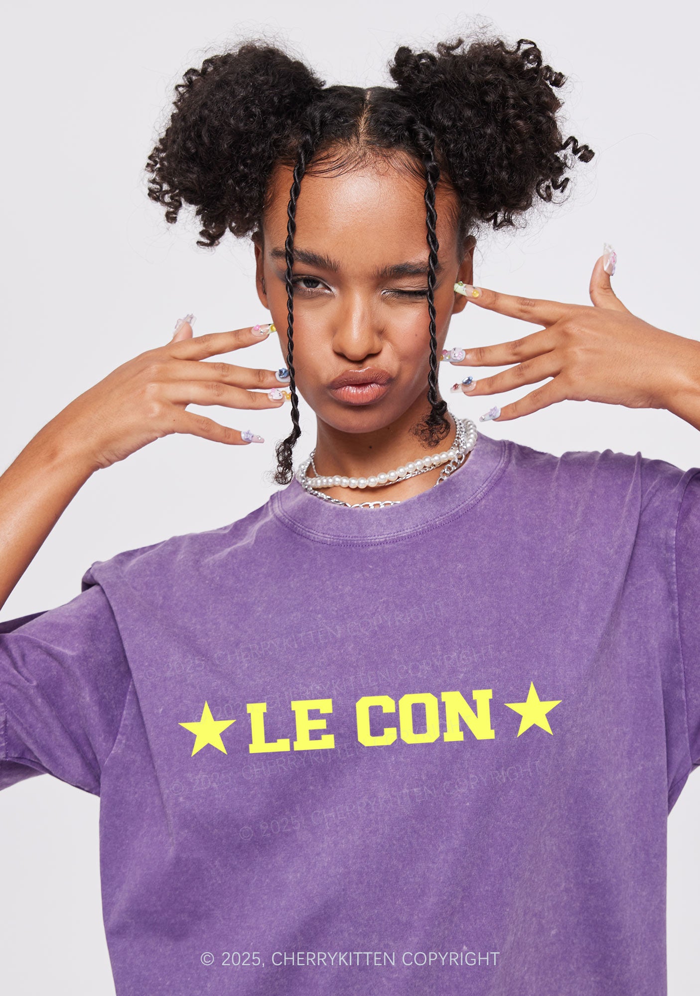 Le Con Y2K Shirts Washed Tee Cherrykitten
