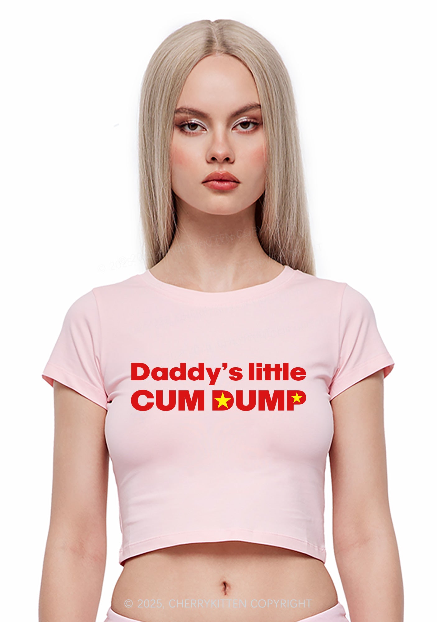 Daddys Little Cum Dump Y2K Baby Tee Cherrykitten