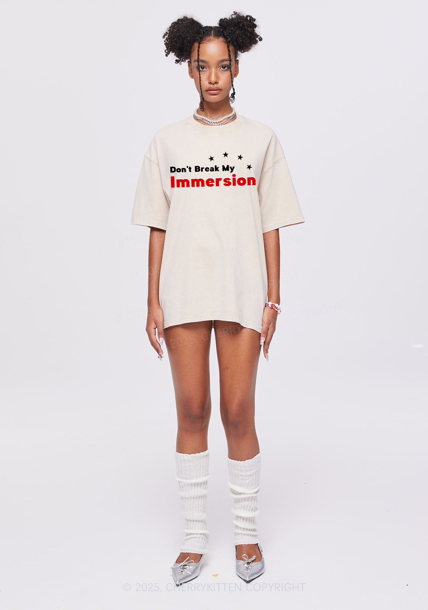 Dont Break My Immersion Y2K Shirts Washed Tee Cherrykitten