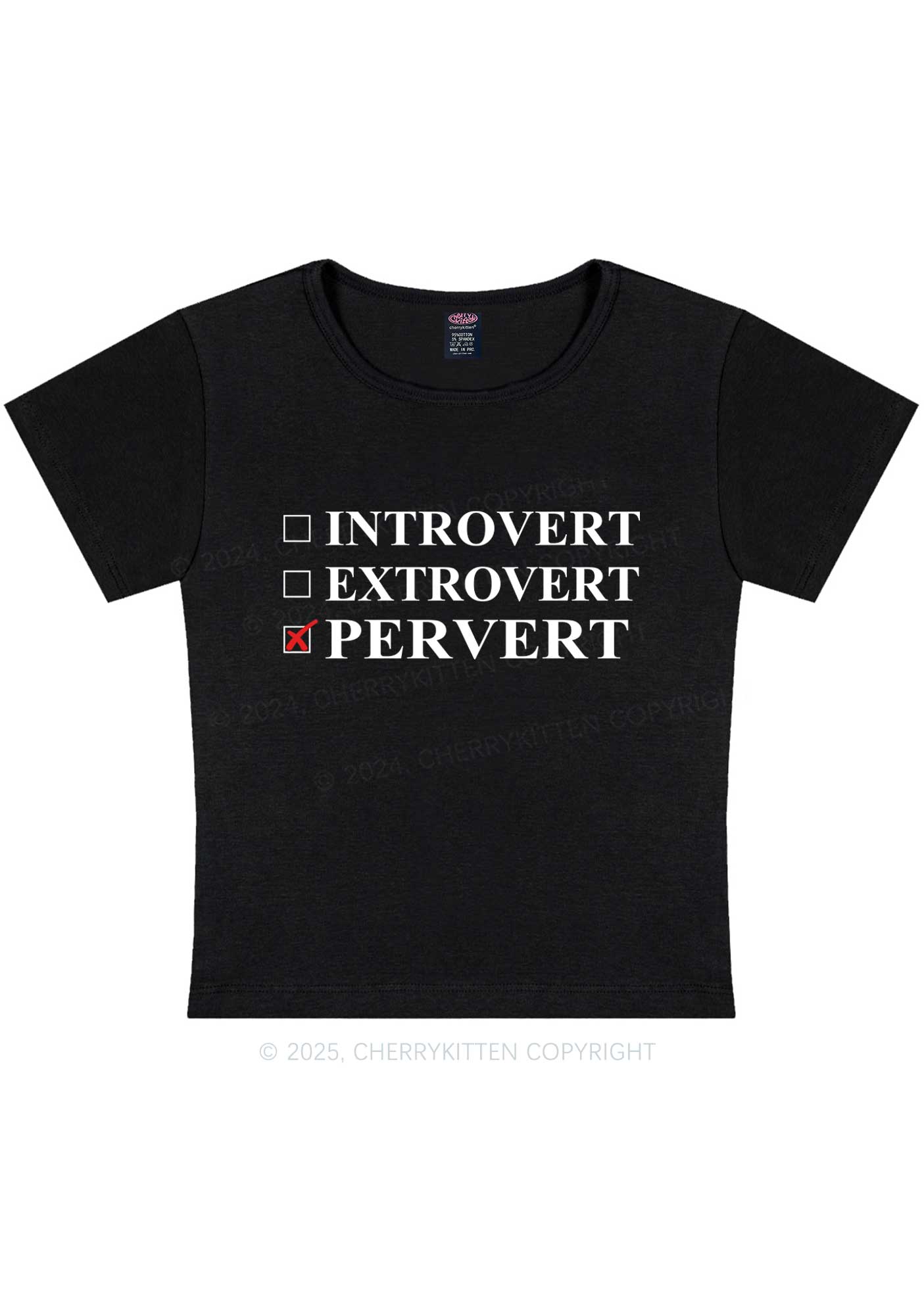 Be Pervert Y2K Baby Tee Cherrykitten