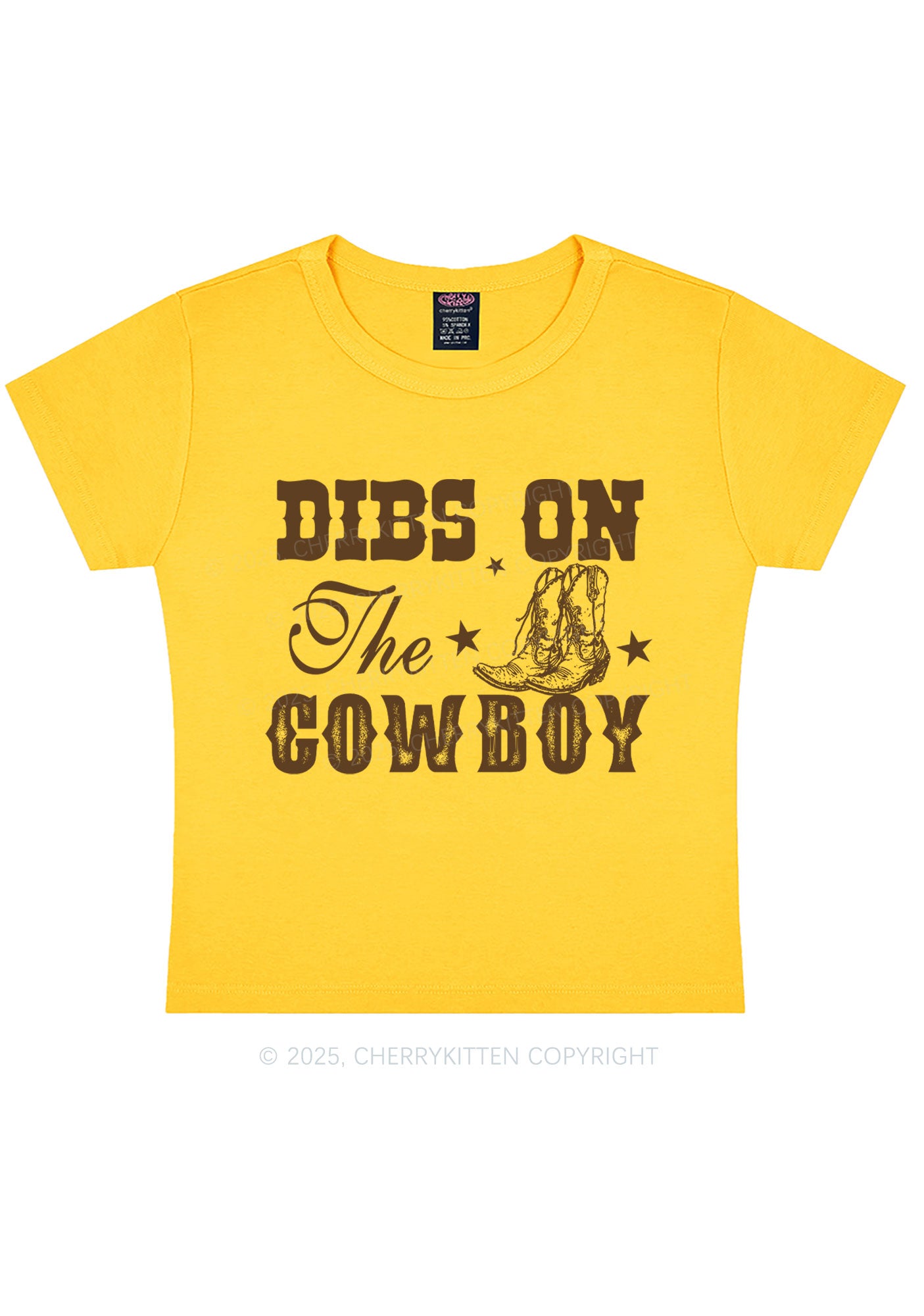 Dibs On The Cowboy Y2K Baby Tee Cherrykitten