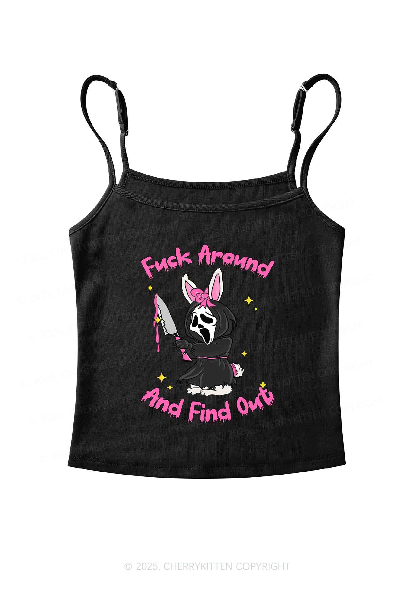 Halloween Fxxk Around Find Out Y2K Spaghetti Strap Cami Cherrykitten