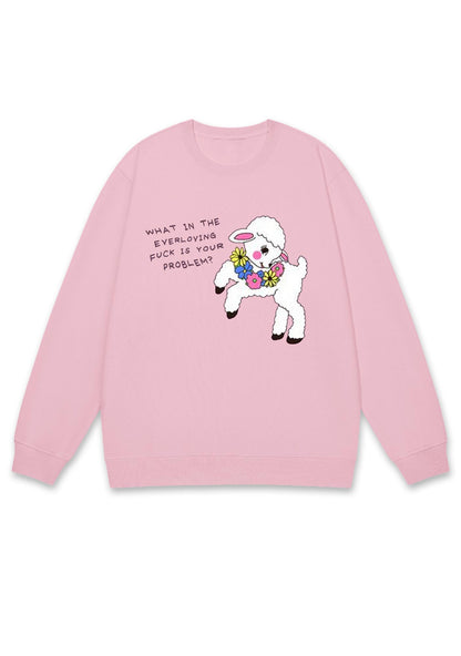 What Is Your Problem Little Sheep Y2K Sweatshirt