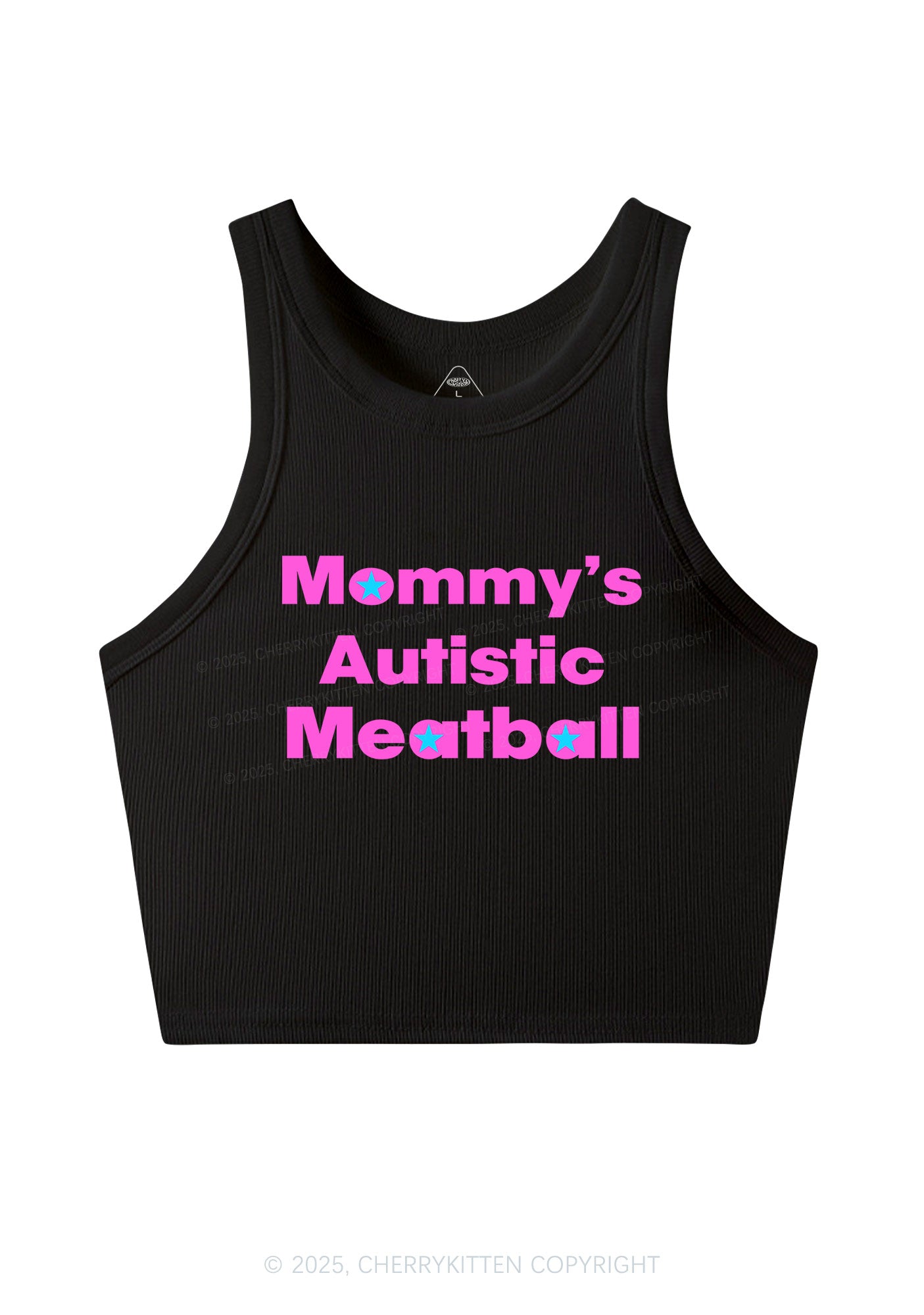 Mommys Autistic Meatball Y2K Crop Tank Top Cherrykitten