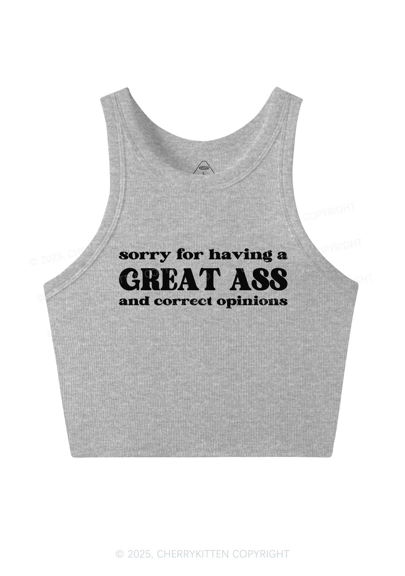 Sorry For Having Great Axx Y2K Crop Tank Top Cherrykitten