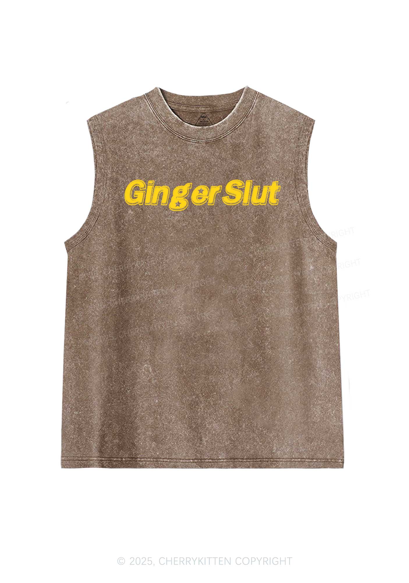 Ginger Slxt Y2K Washed Muscle Tank Cherrykitten