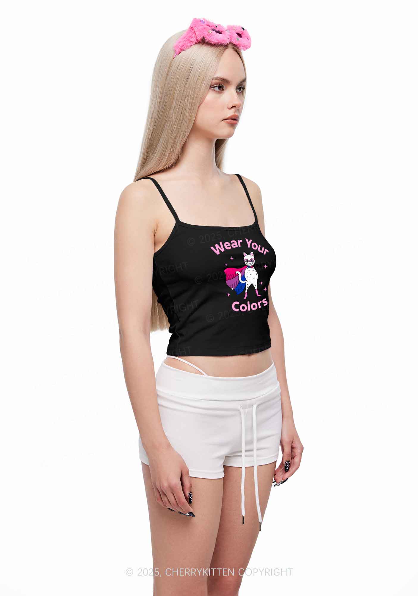 Bisexual Flag Cat Pride Y2K Spaghetti Strap Cami Cherrykitten