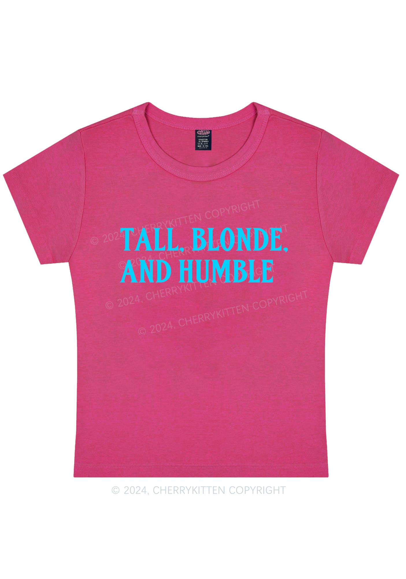 Tall Blonde And Humble Y2K Baby Tee Cherrykitten