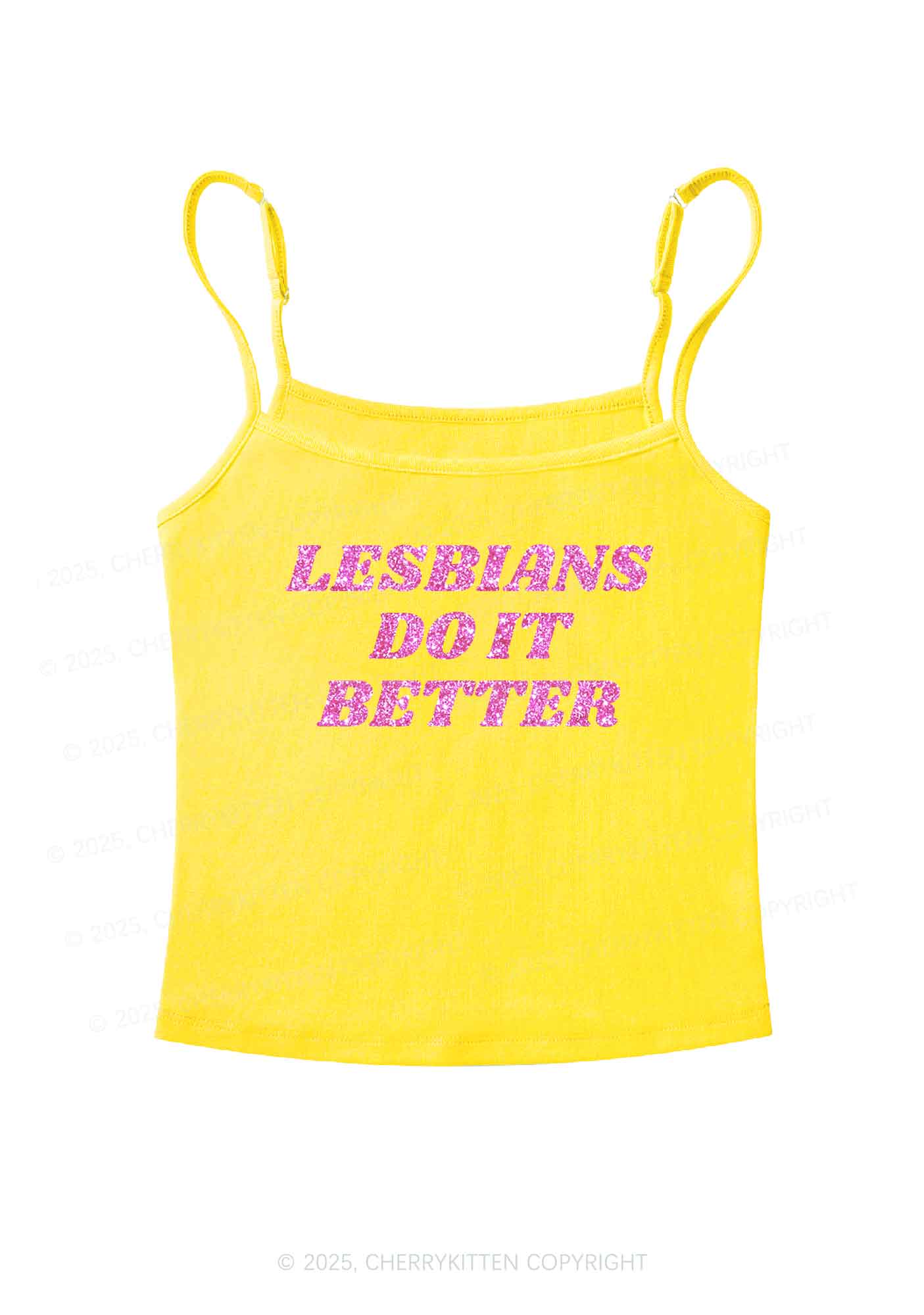 Glitter Lesbians Do It Better Pride Y2K Spaghetti Strap Cami Cherrykitten