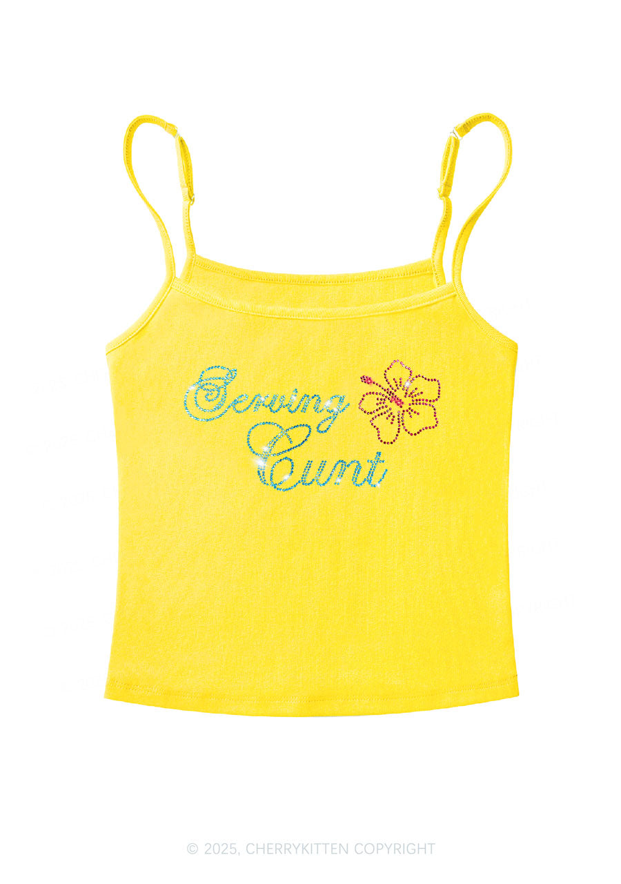 Rhinestone Serving Cxxt Y2K Spaghetti Strap Cami Cherrykitten