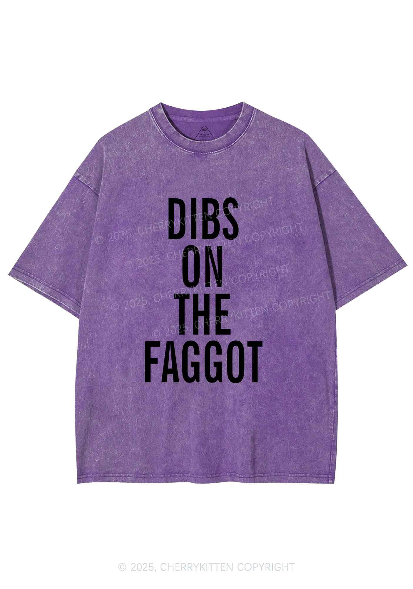 Dibs On The Faggot Pride Y2K Shirts Washed Tee Cherrykitten