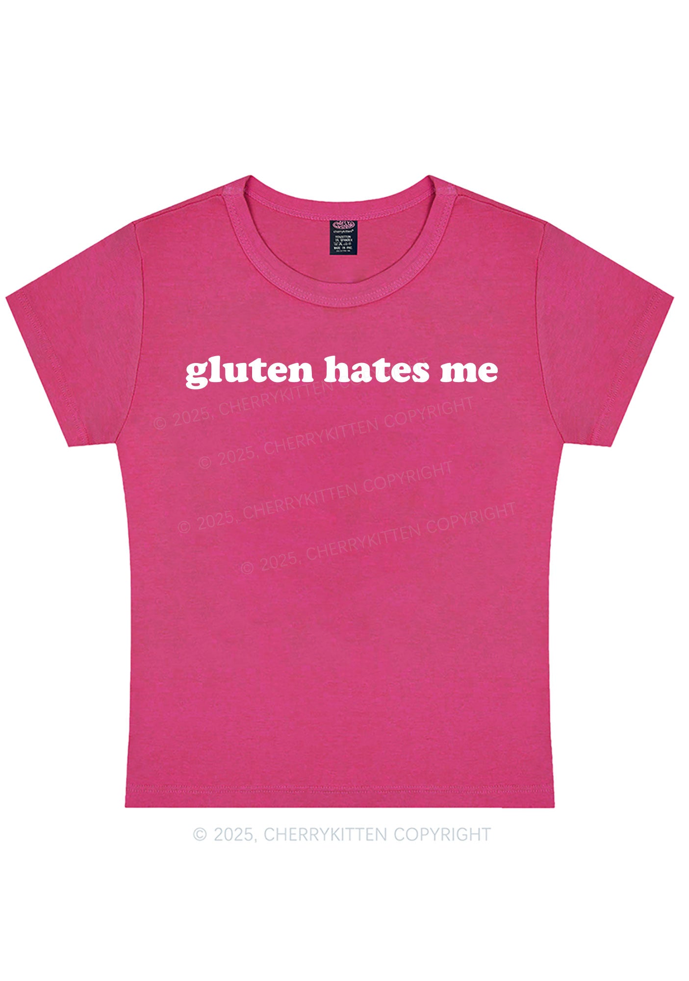 Gluten Hates Me Y2K Baby Tee Cherrykitten