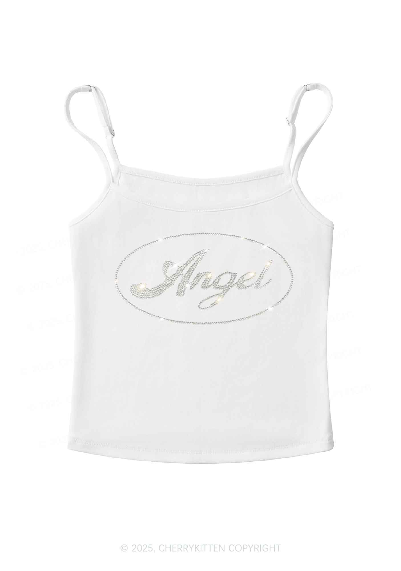 Rhinestone Angel Y2K Spaghetti Strap Cami Cherrykitten