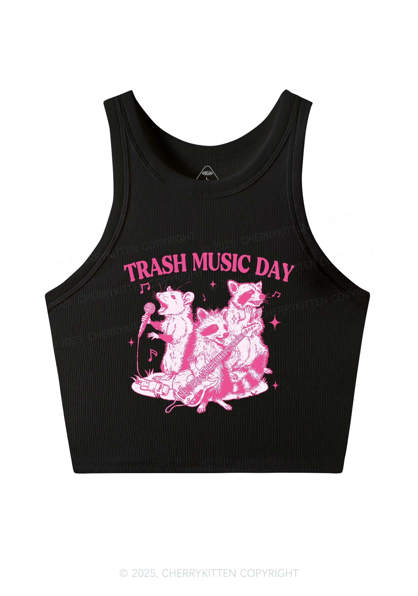 Trash Music Day Y2K Crop Tank Top Cherrykitten