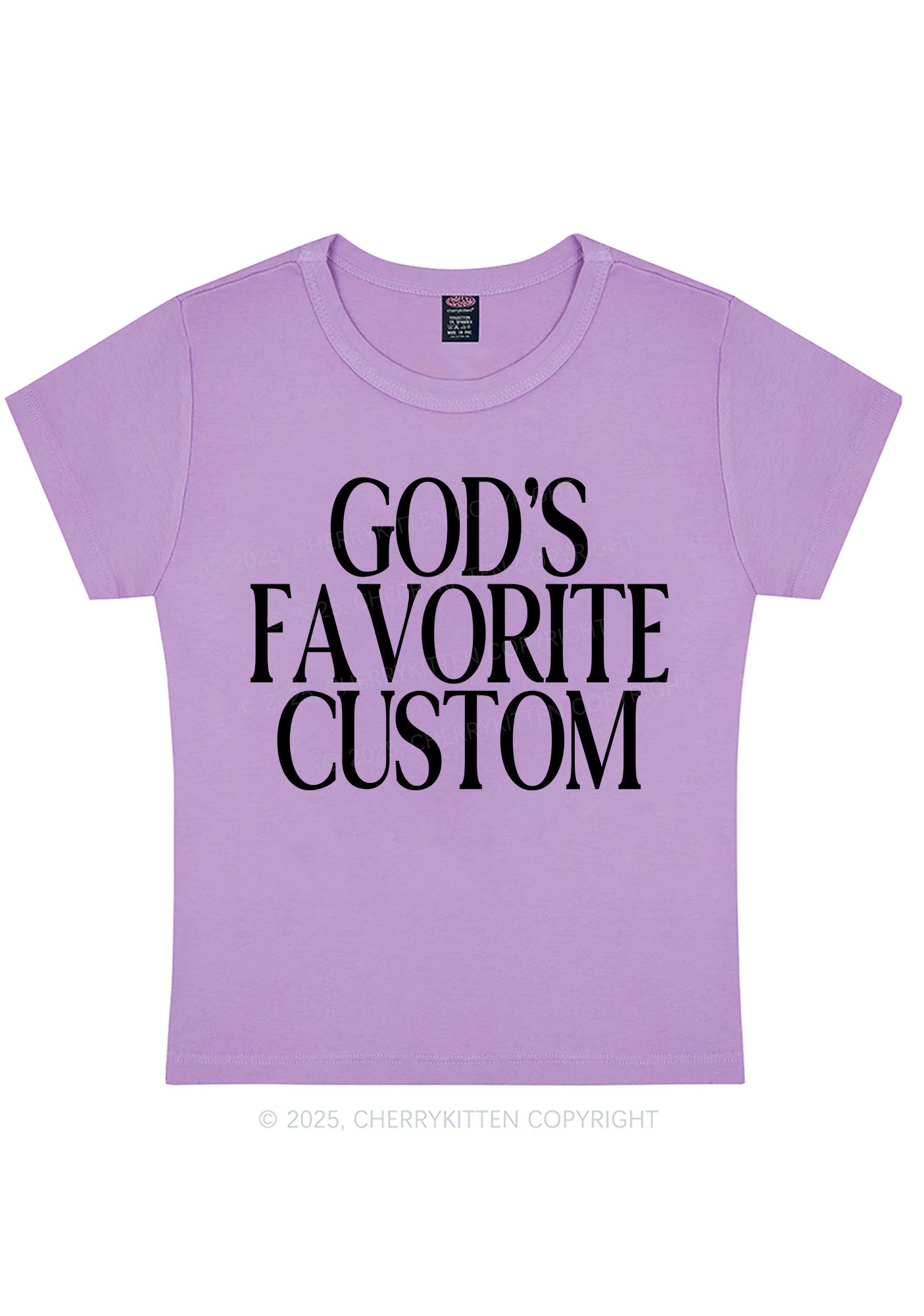 Gods Favorite Custom Y2K Baby Tee Cherrykitten