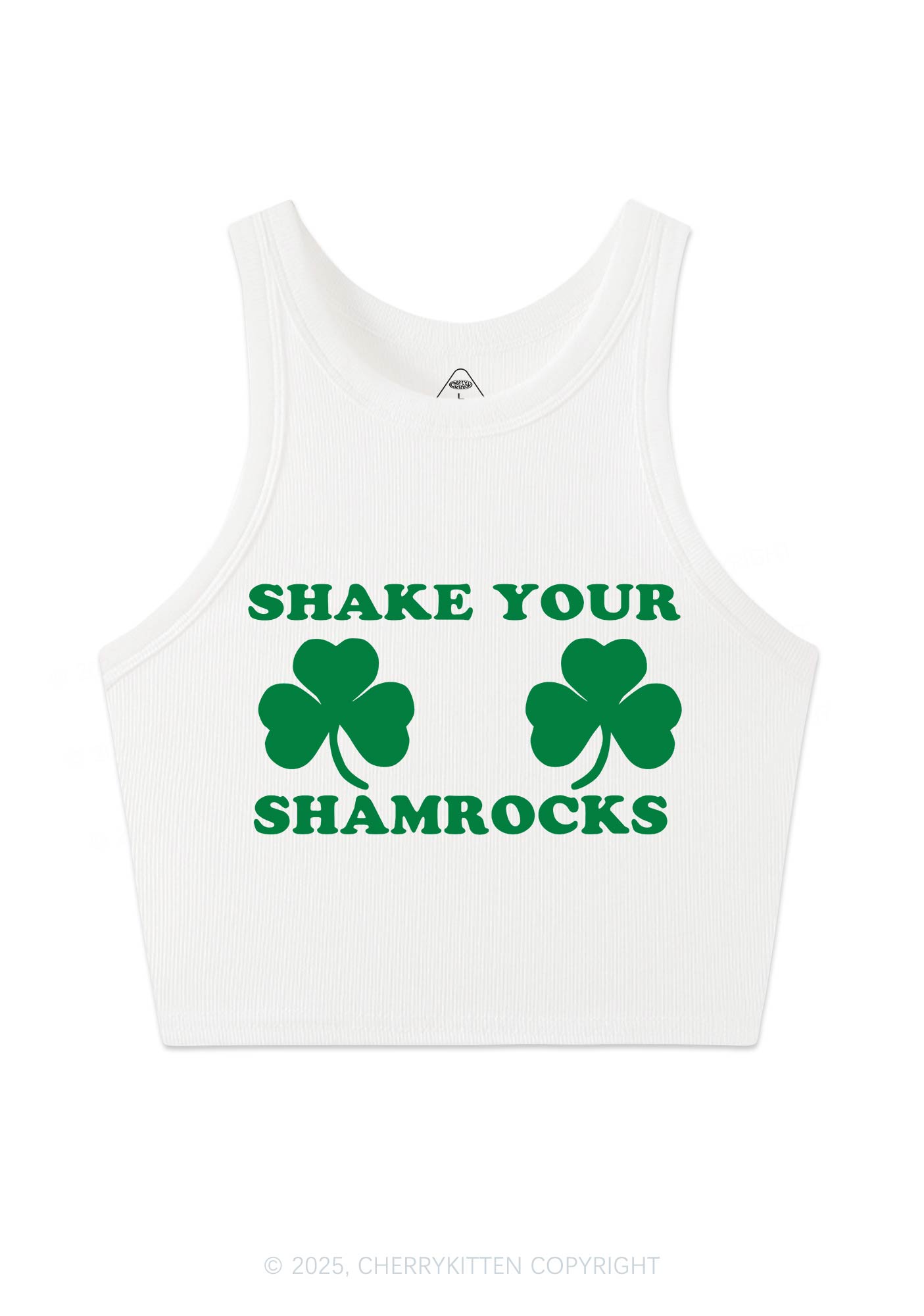 Shake Your Shamrocks St Patricks Y2K Crop Tank Top Cherrykitten