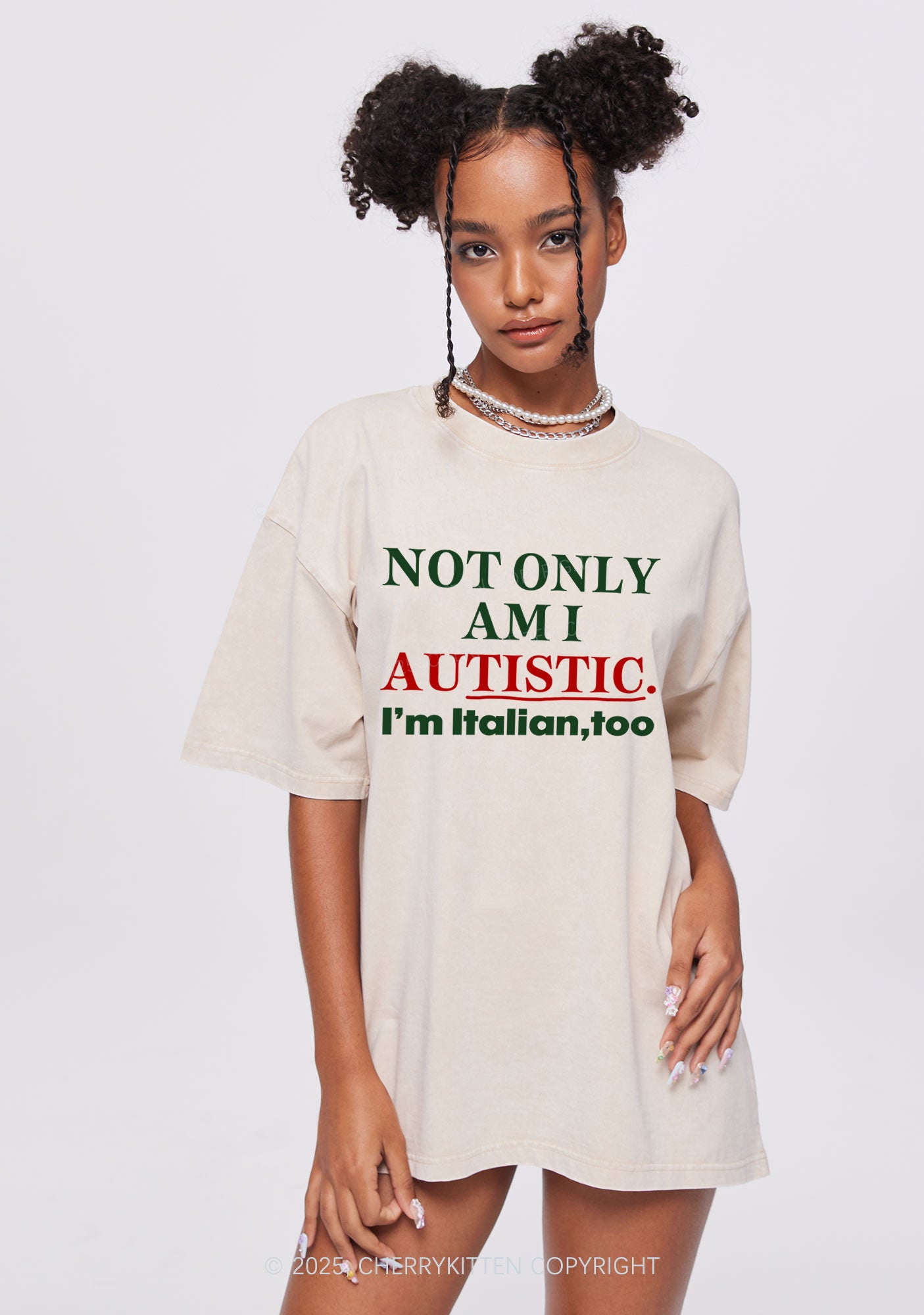 Not Only Autistic Y2K Shirts Washed Tee Cherrykitten