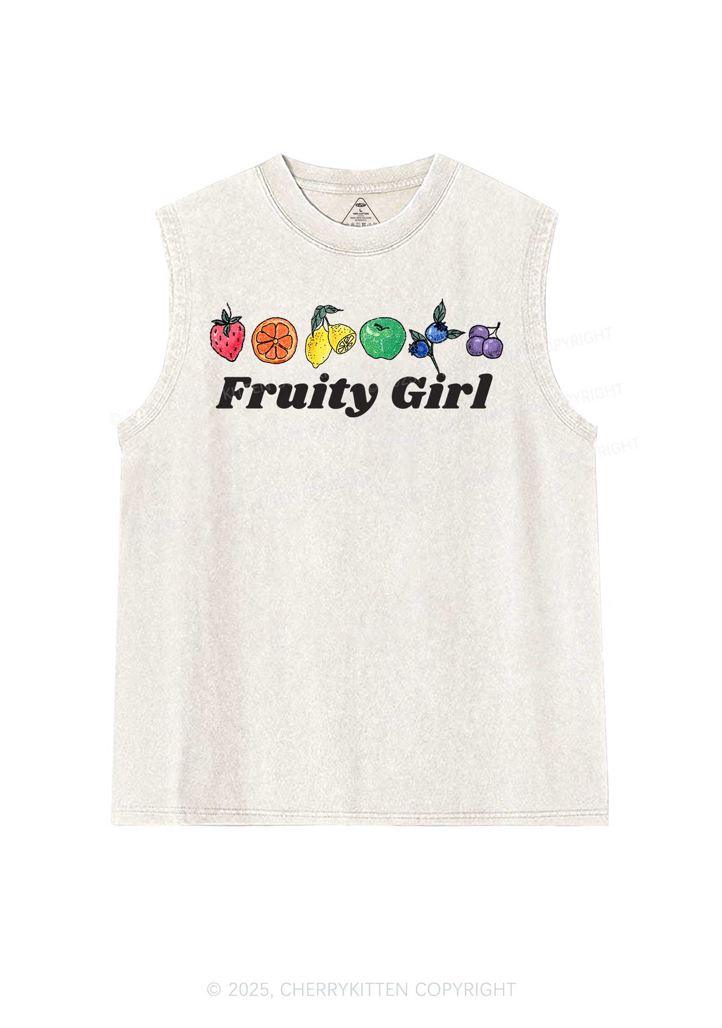 Fruity Girl Y2K Washed Muscle Tank Cherrykitten