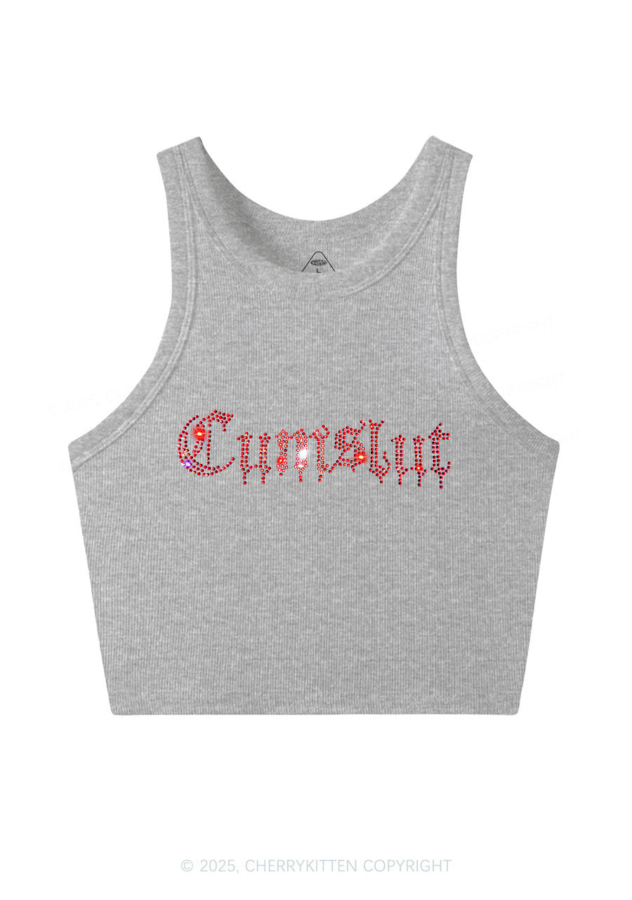 Rhinestone Cxmslxt Y2K Crop Tank Top Cherrykitten