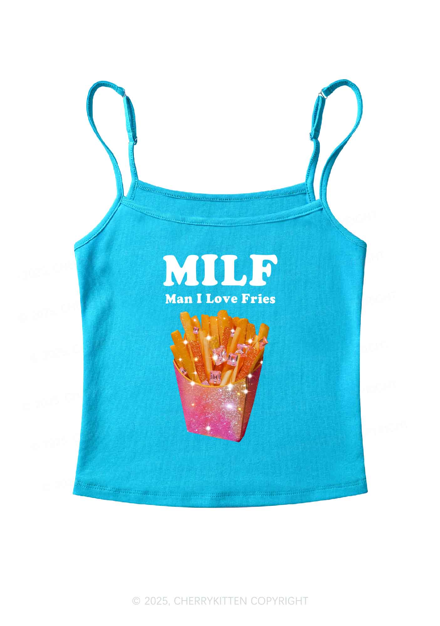 Man I Love Fries Y2K Spaghetti Strap Cami Cherrykitten
