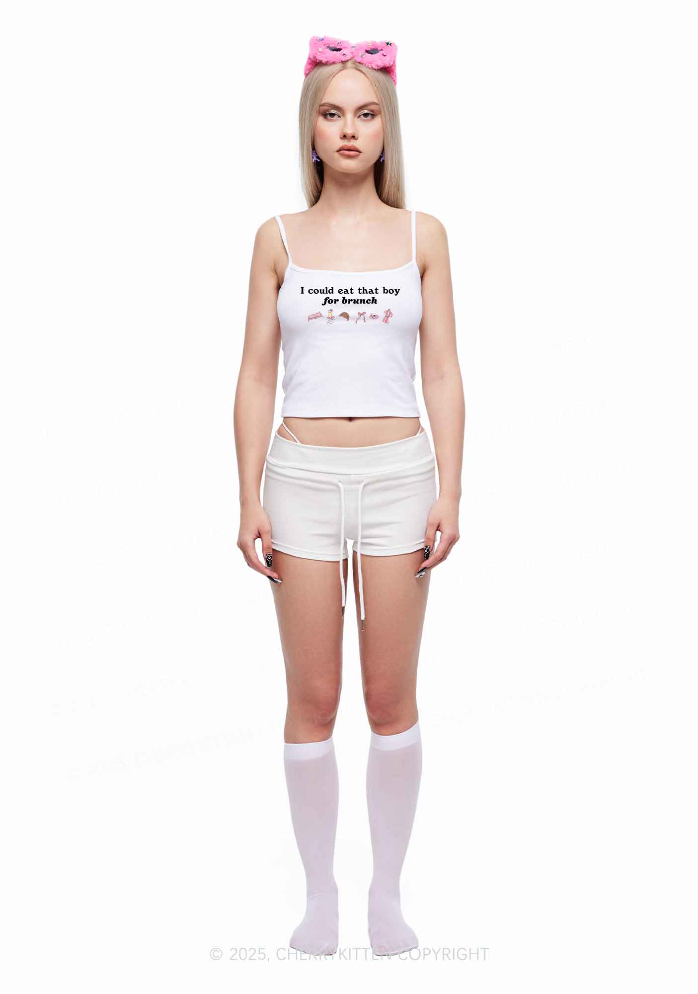 Eat Boy For Brunch Y2K Spaghetti Strap Cami Cherrykitten