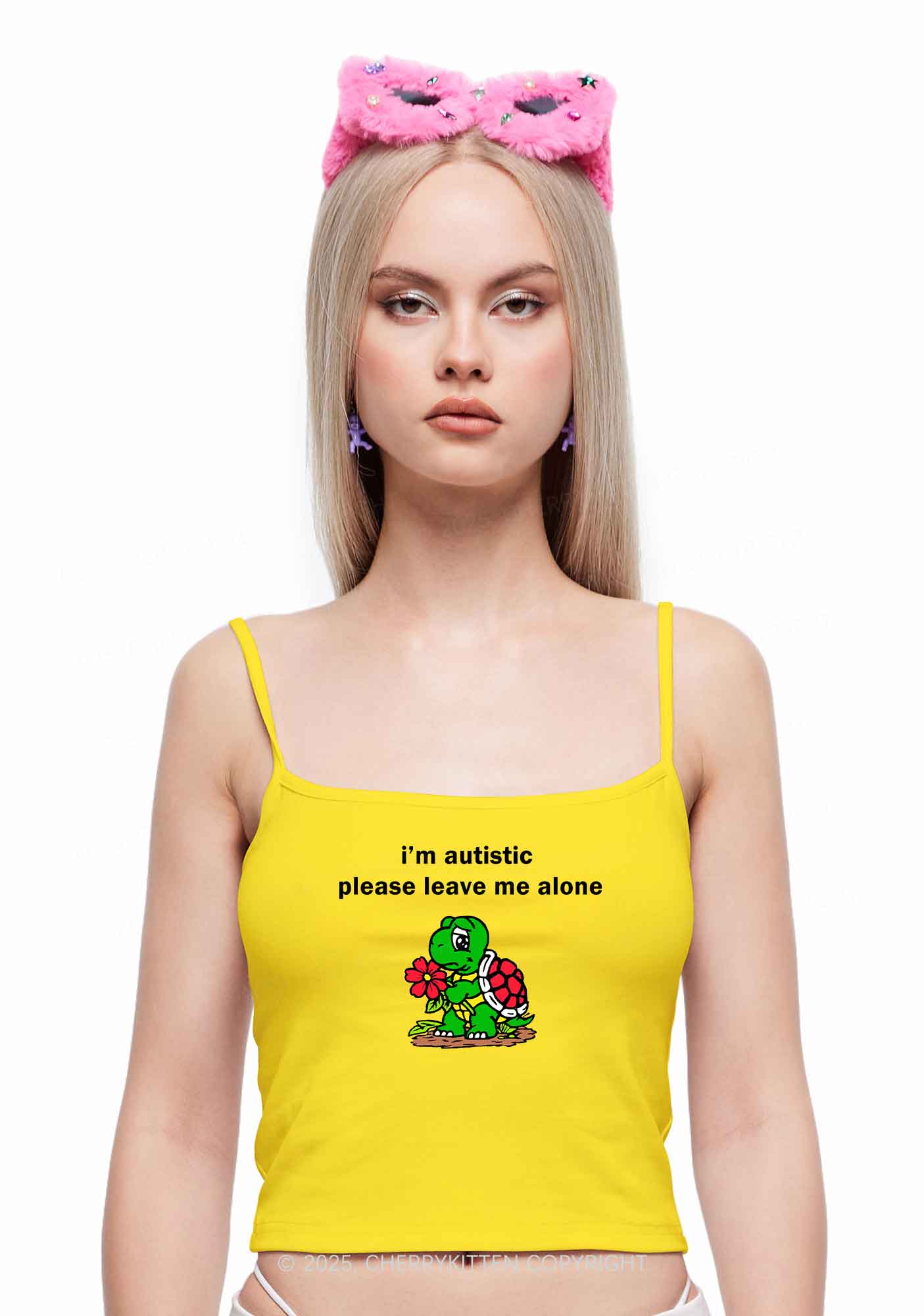Im Autistic Leave Me Alone Y2K Spaghetti Strap Cami Cherrykitten