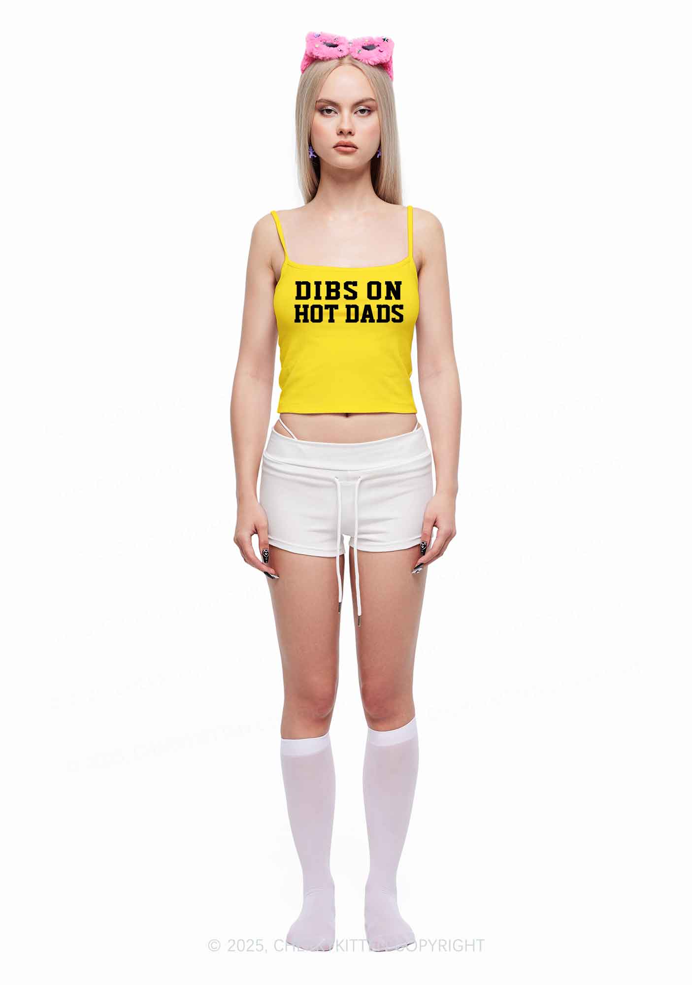 Dibs On Hot Dads Y2K Spaghetti Strap Cami Cherrykitten