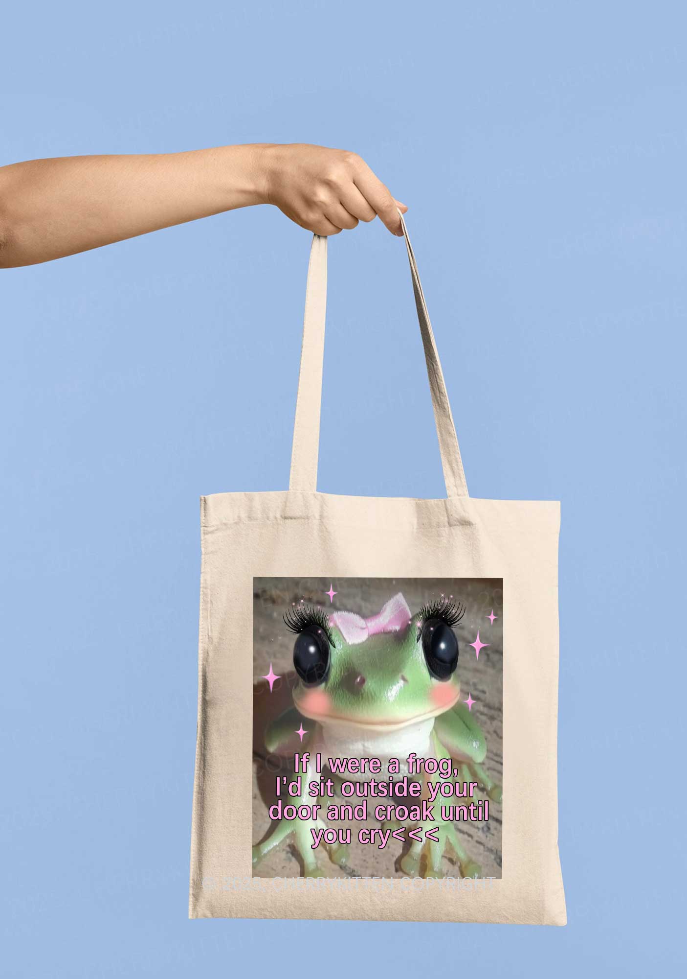 If I Were Frog Y2K Canvas Tote Bag Cherrykitten