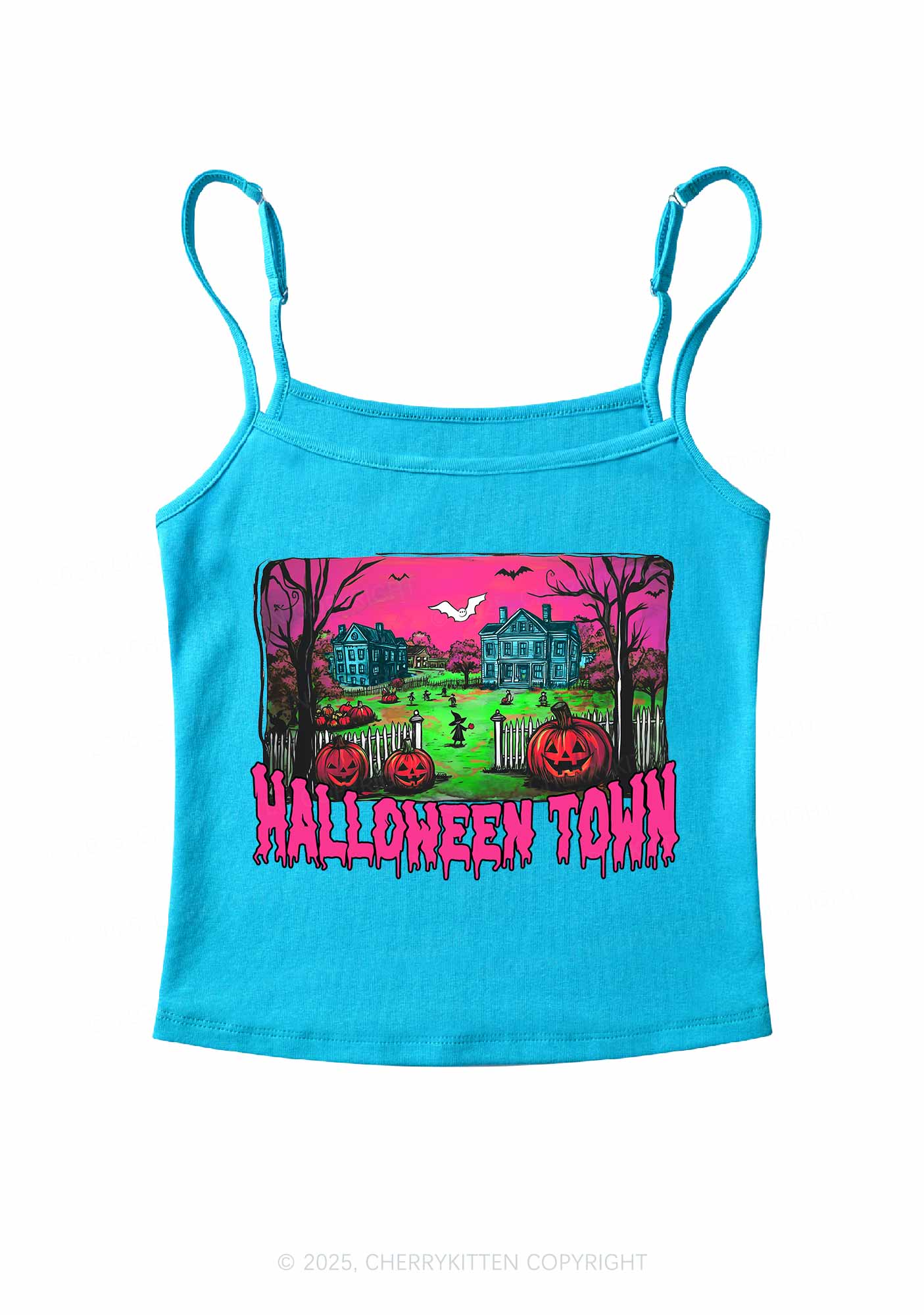 Halloween Pumpkin Town Y2K Spaghetti Strap Cami Cherrykitten