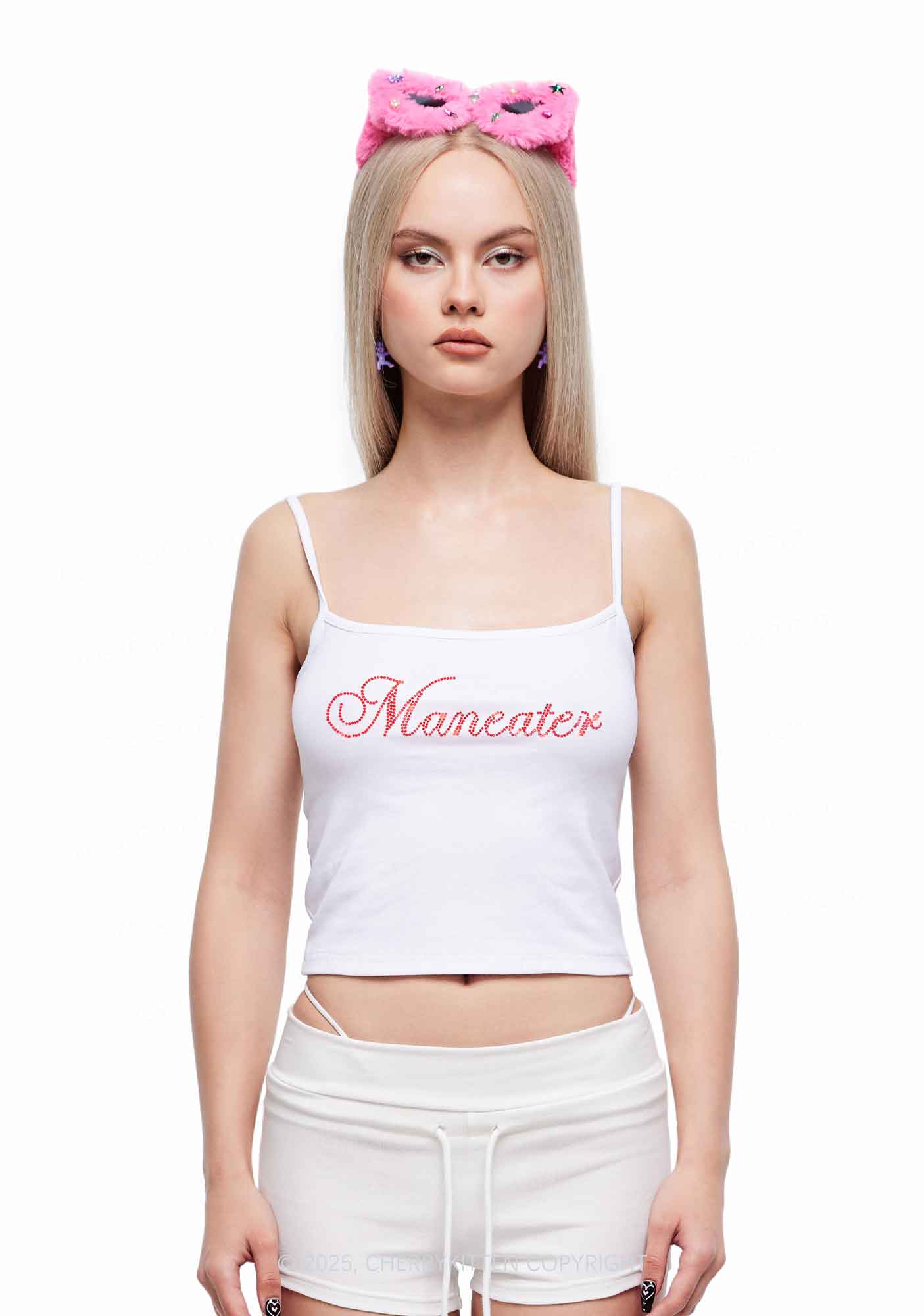 Rhinestone Maneater Y2K Spaghetti Strap Cami Cherrykitten