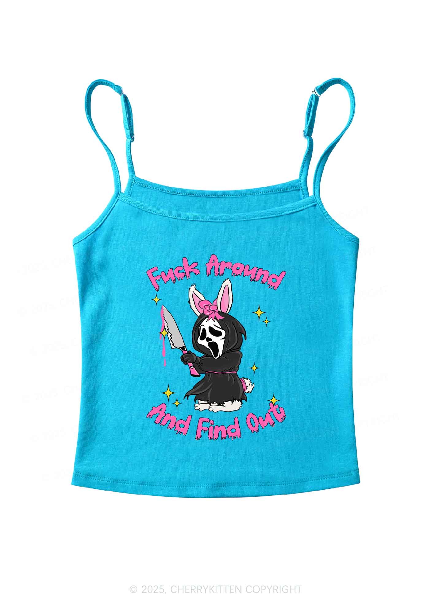 Halloween Fxxk Around Find Out Y2K Spaghetti Strap Cami Cherrykitten