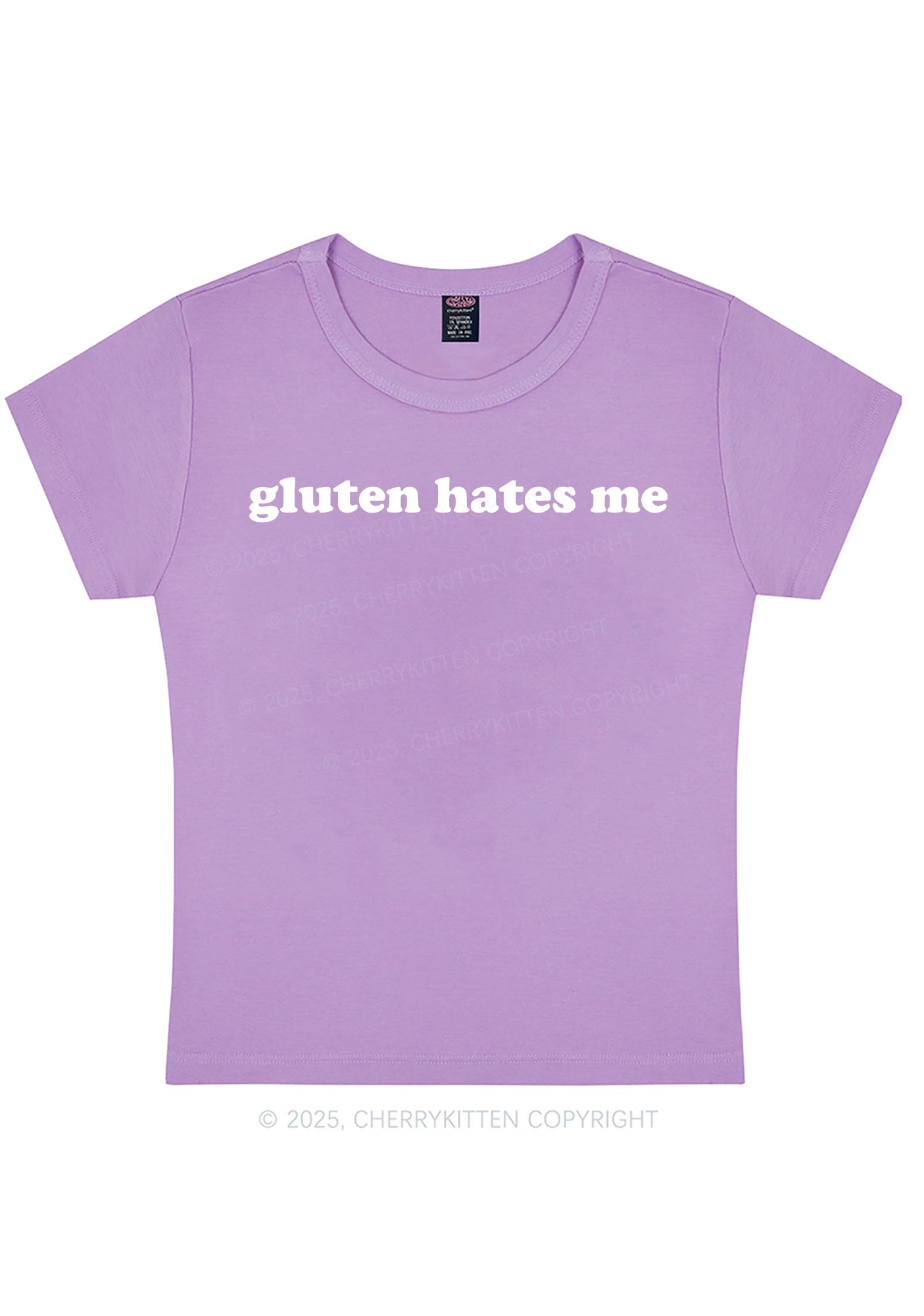 Gluten Hates Me Y2K Baby Tee Cherrykitten