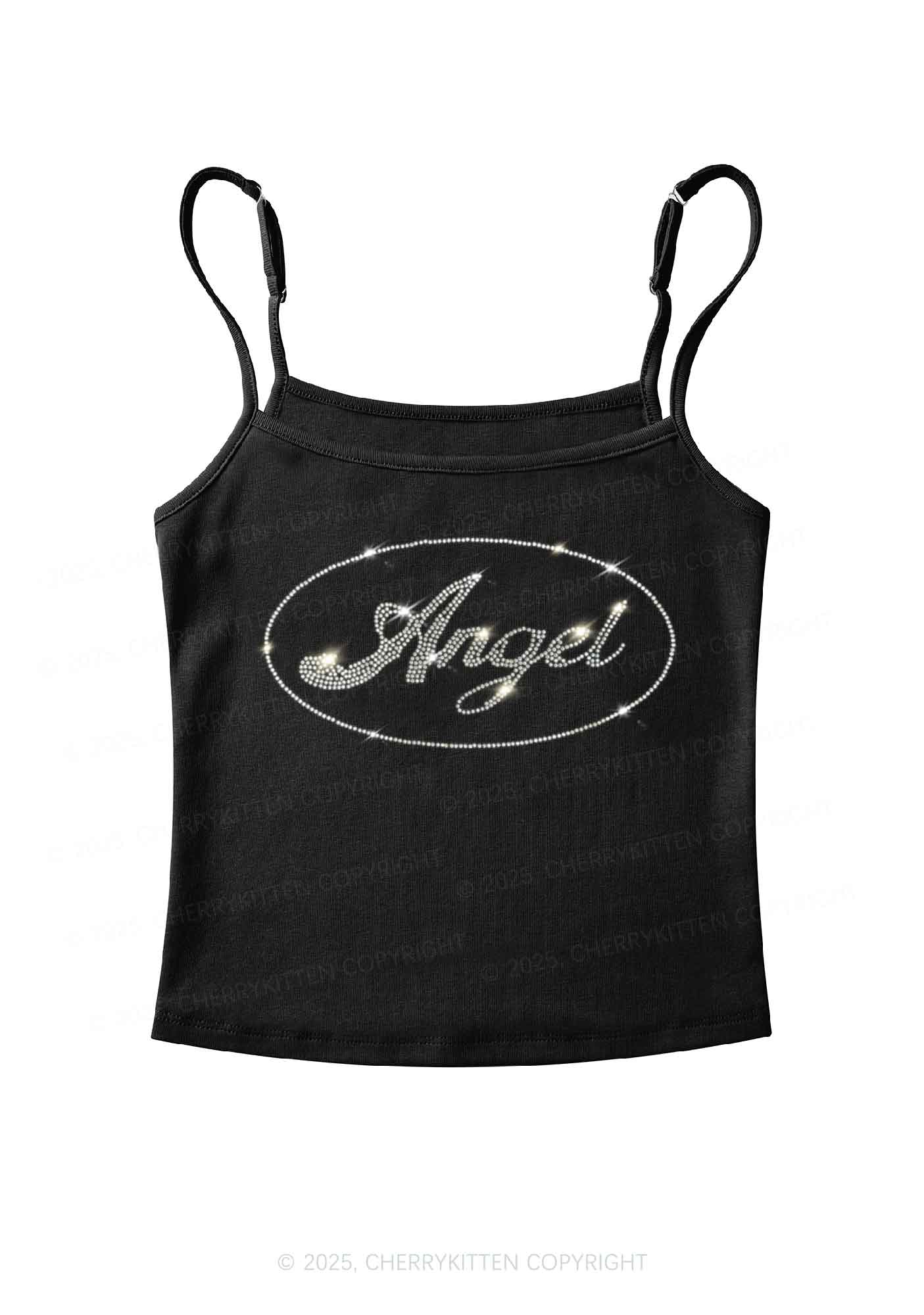 Rhinestone Angel Y2K Spaghetti Strap Cami Cherrykitten