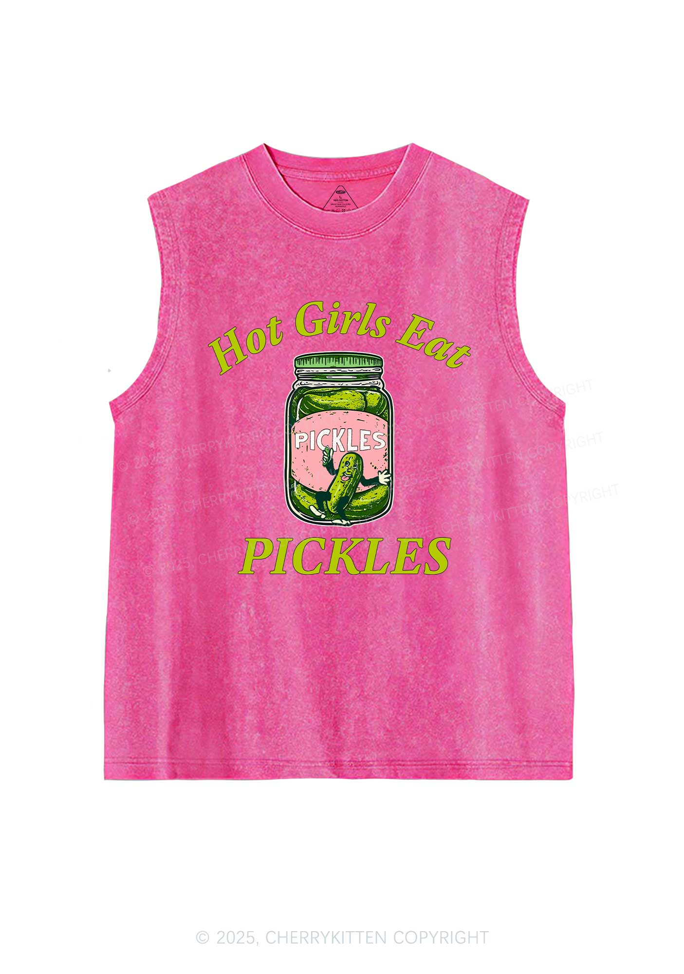 Hot Girls Eat Pickles Y2K Washed Muscle Tank Cherrykitten